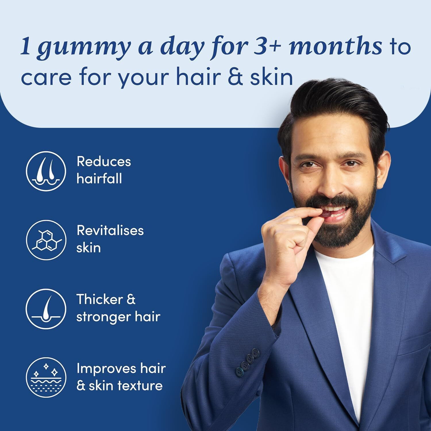 Image of Man Matters Anti Hair Fall DHT Blocking Shampoo (300ml) & Biotin Hair Gummies (30N) No Sugar