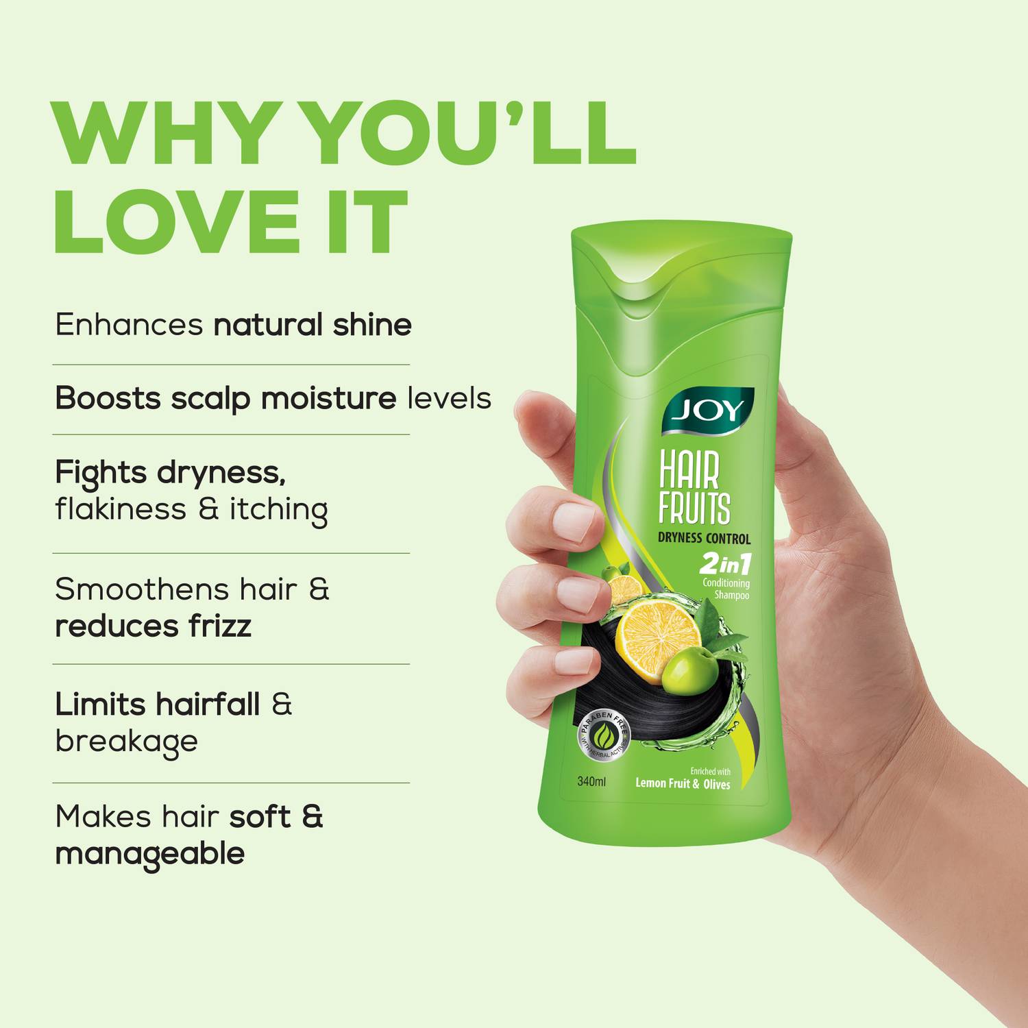 Joy Hair Dryness Control Shampoo Lemon & Olives - Image 4