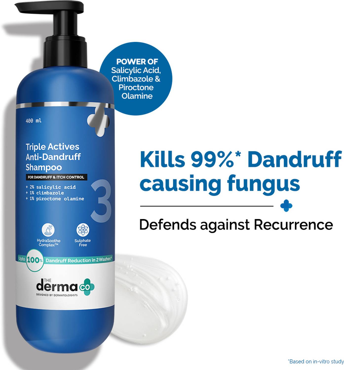 The Derma Co Triple Actives Anti-Dandruff Shampoo 400ml
