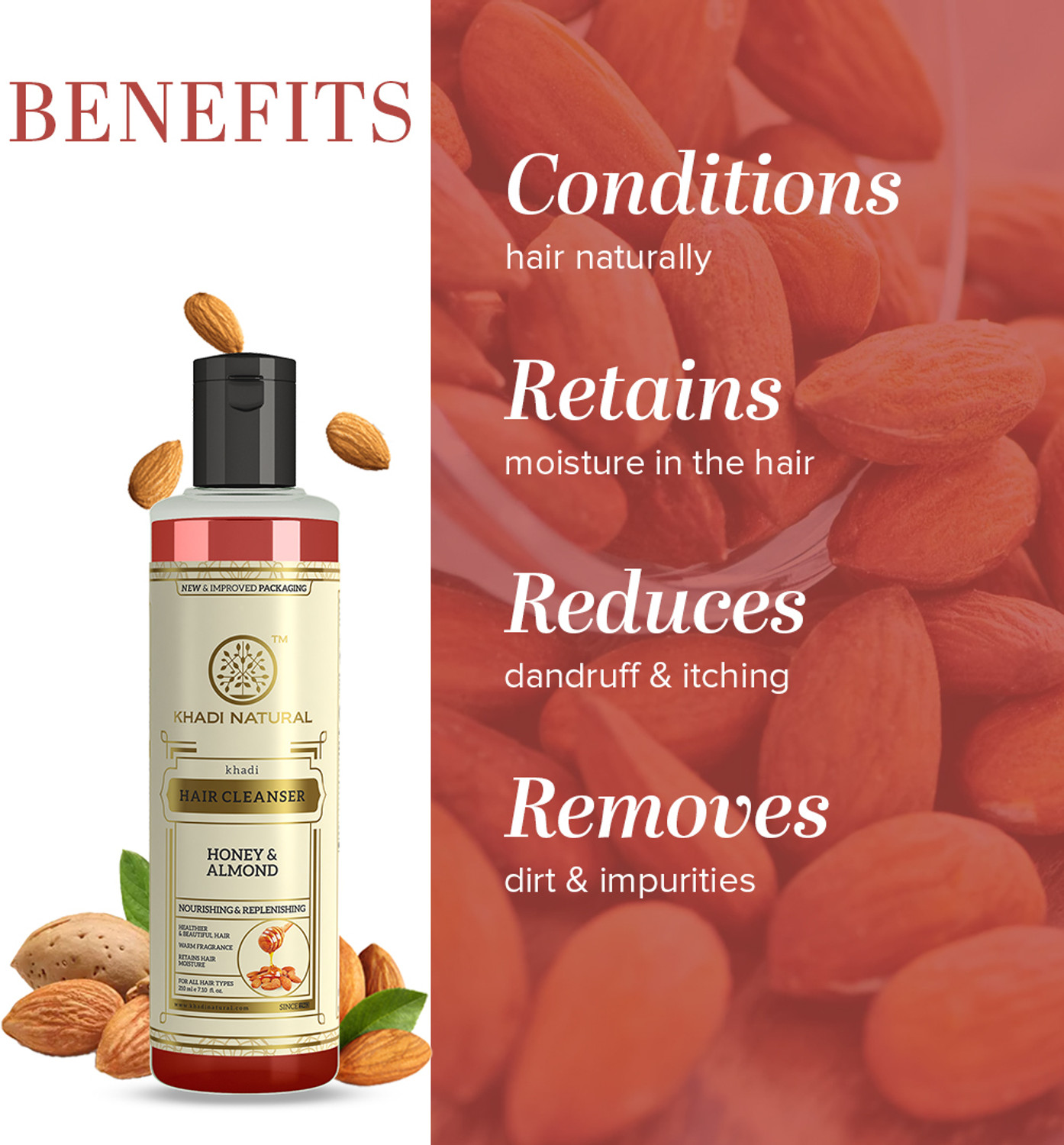 Image of KHADI NATURAL Honey & Almond Hair Cleanser Shampoo