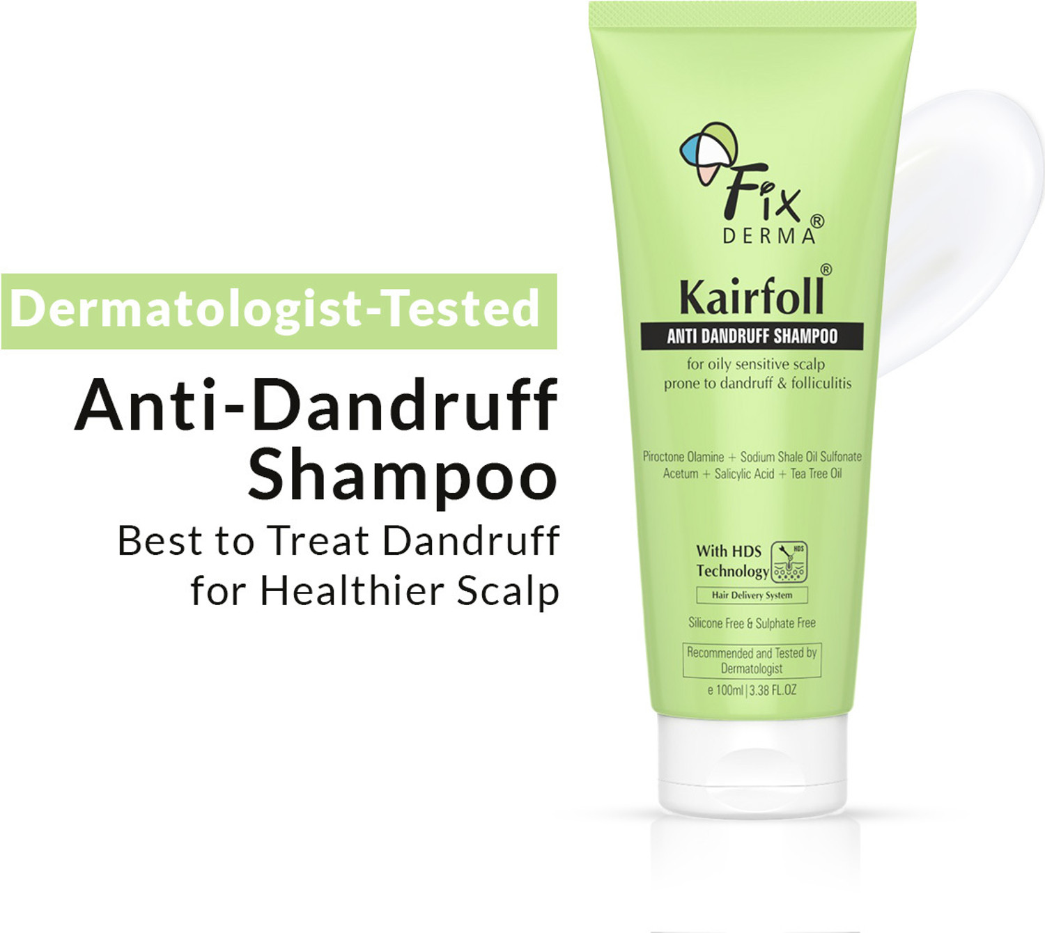 Image of Fixderma Kairfoll Anti Dandruff Shampoo for Flaky, Itchy, Oily & Sensitive Scalp
