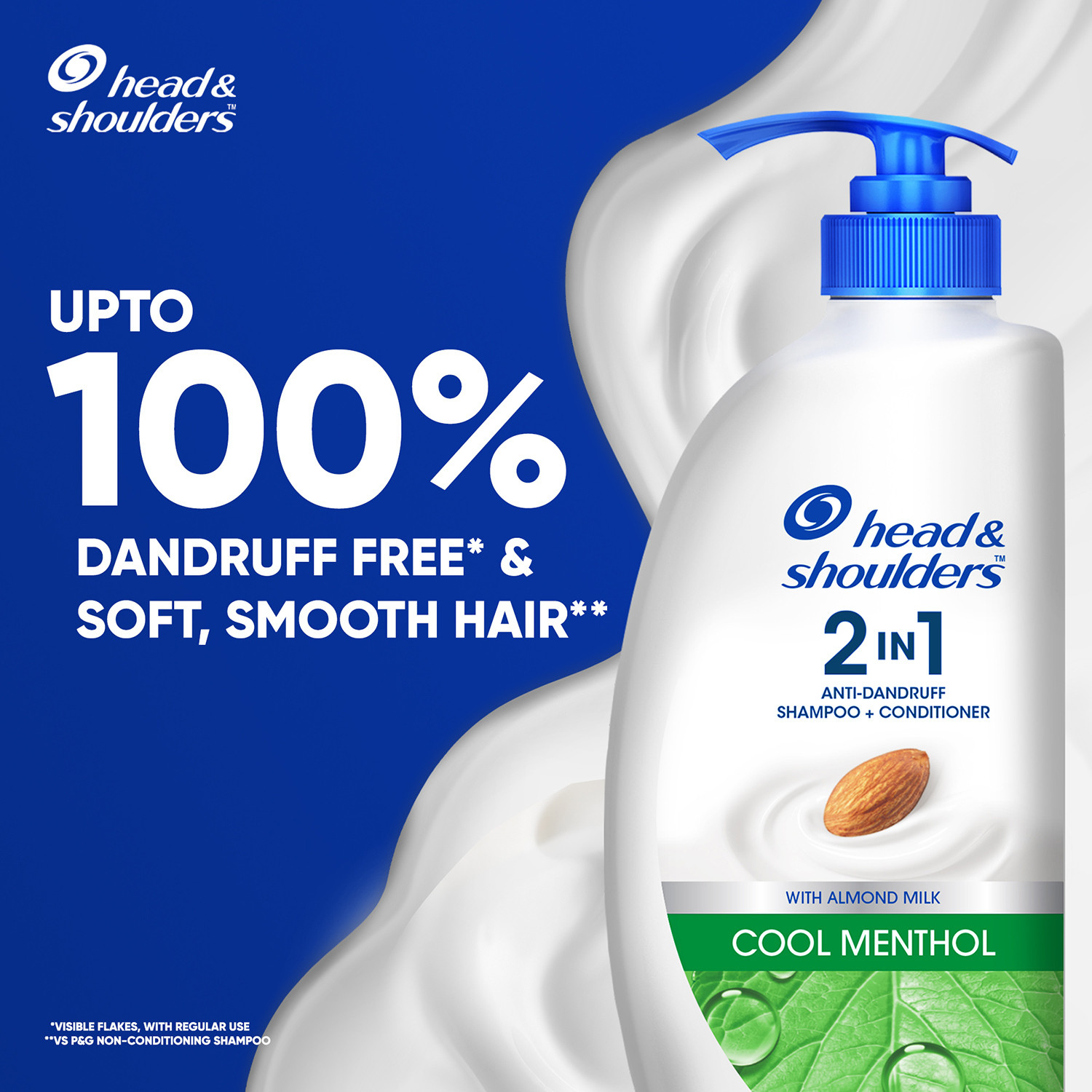 Image of HEAD & SHOULDERS Cool Menthol 2-in-1 Anti-Dandruff Shampoo + Conditioner for All-Hair Types (650 ml)