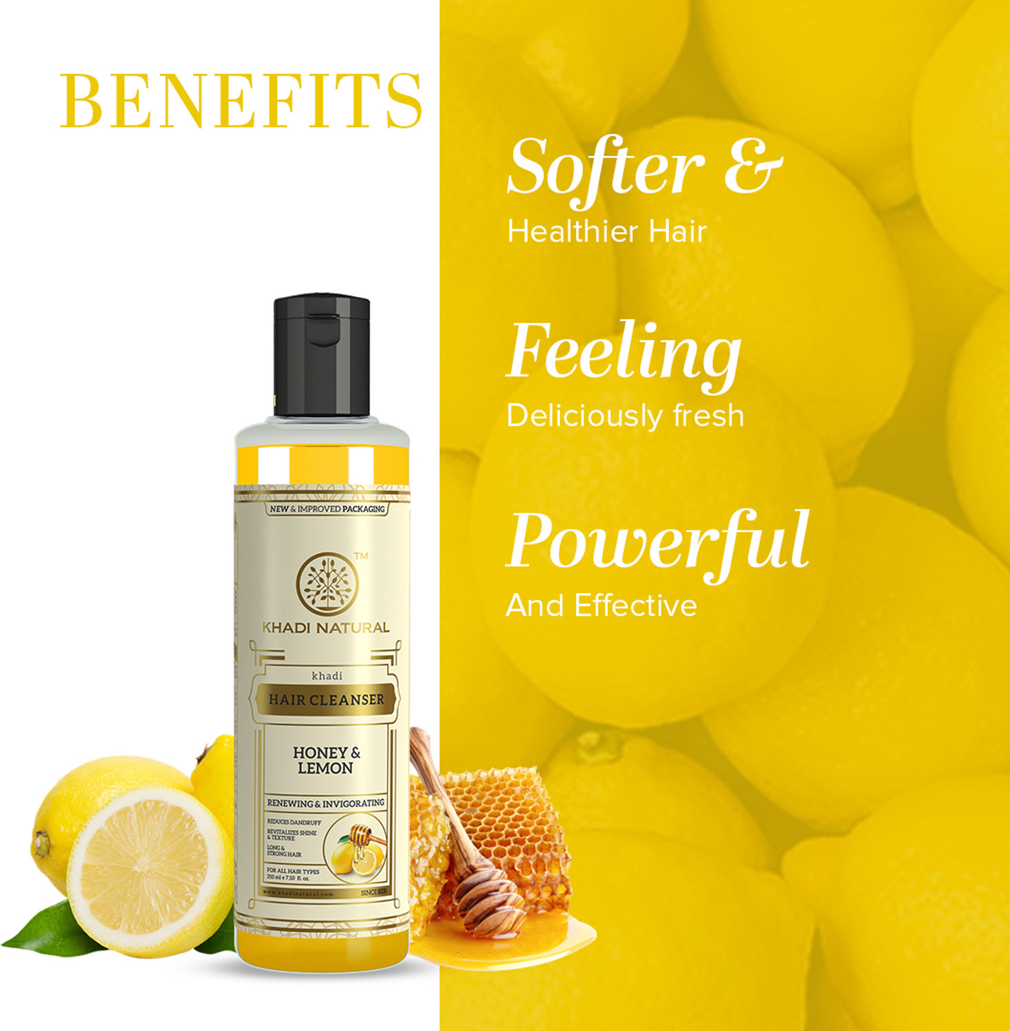 Image of KHADI NATURAL Herbal Honey & Lemon Cleanser /Shampoo (Pack of 2)