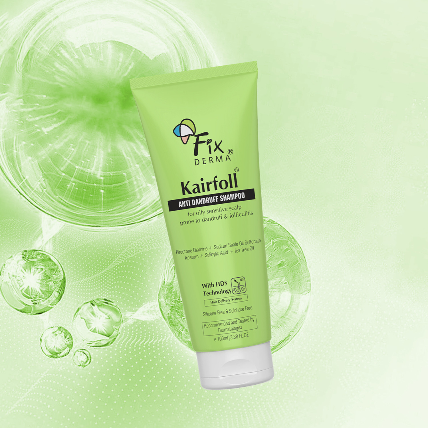Image of Fixderma Kairfoll Anti Dandruff Shampoo for Flaky, Itchy, Oily & Sensitive Scalp