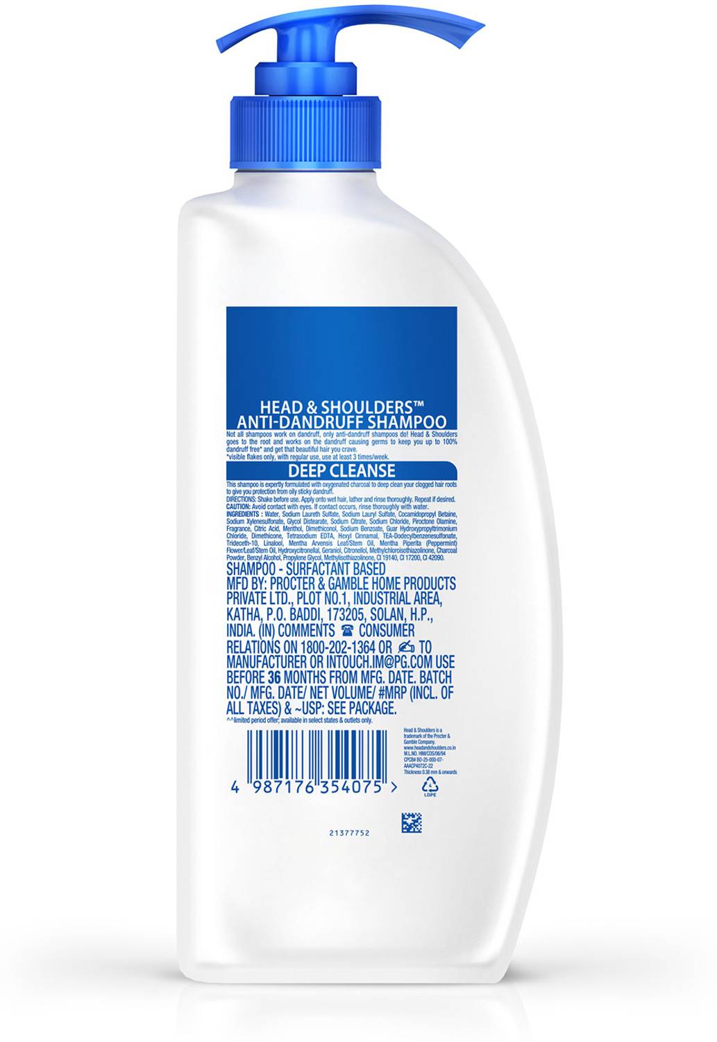 HEAD & SHOULDERS 500ml X12 Deep Cleanse - Image 2
