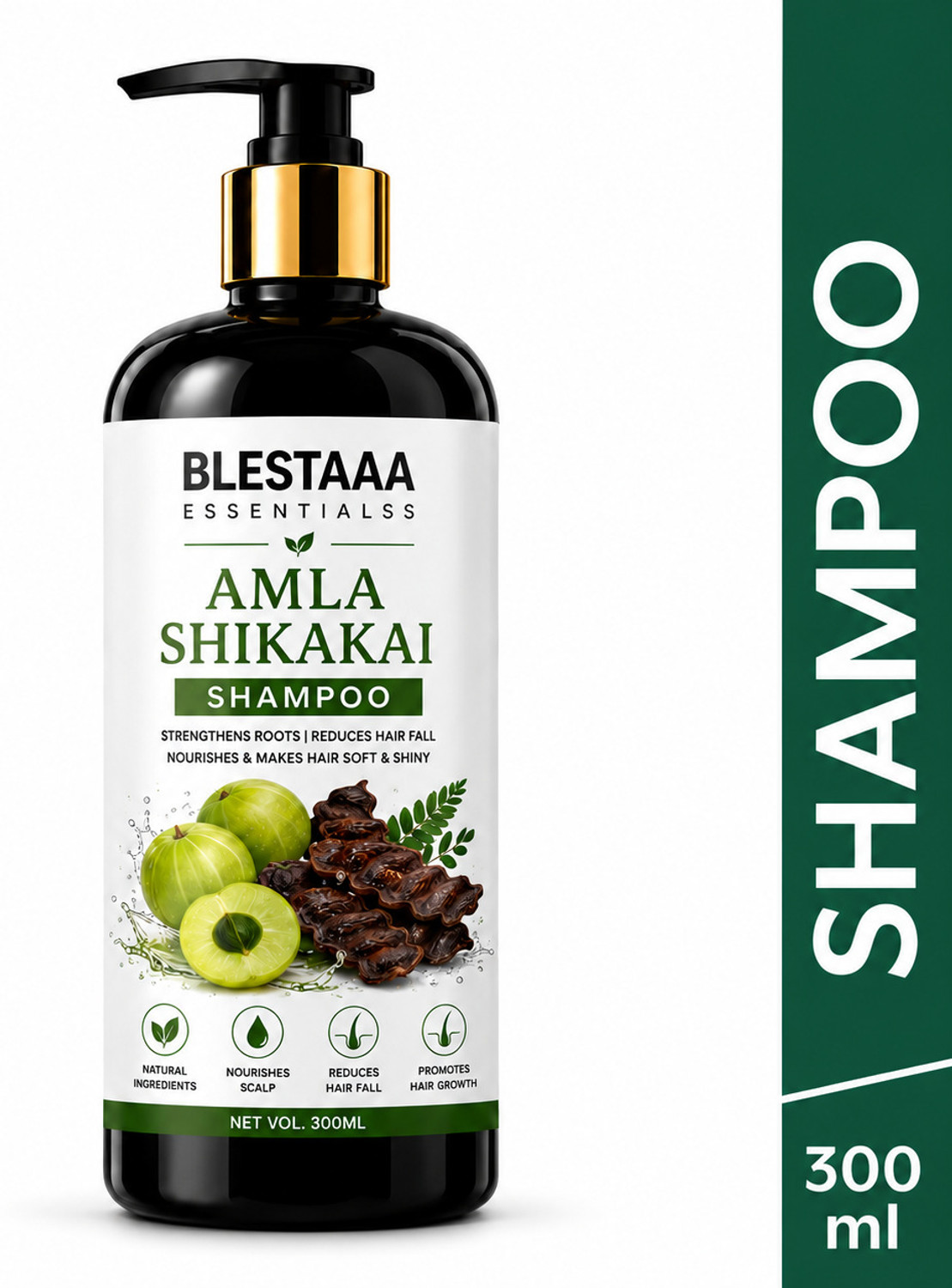 Image of blestaaa essentialss Amla Shikakai Shampoo for Hair Fall Control, Stronger Roots & Healthy Hair