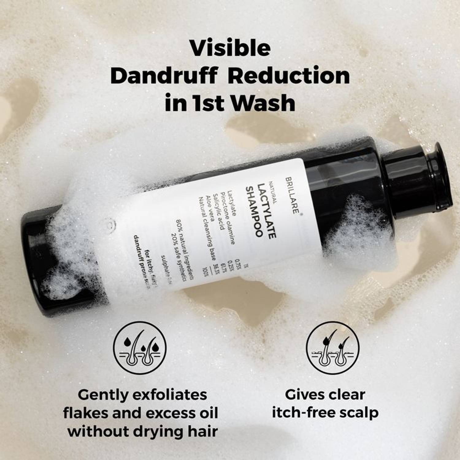 BRILLARE Natural Lactylate Anti-Dandruff Shampoo - Image 2