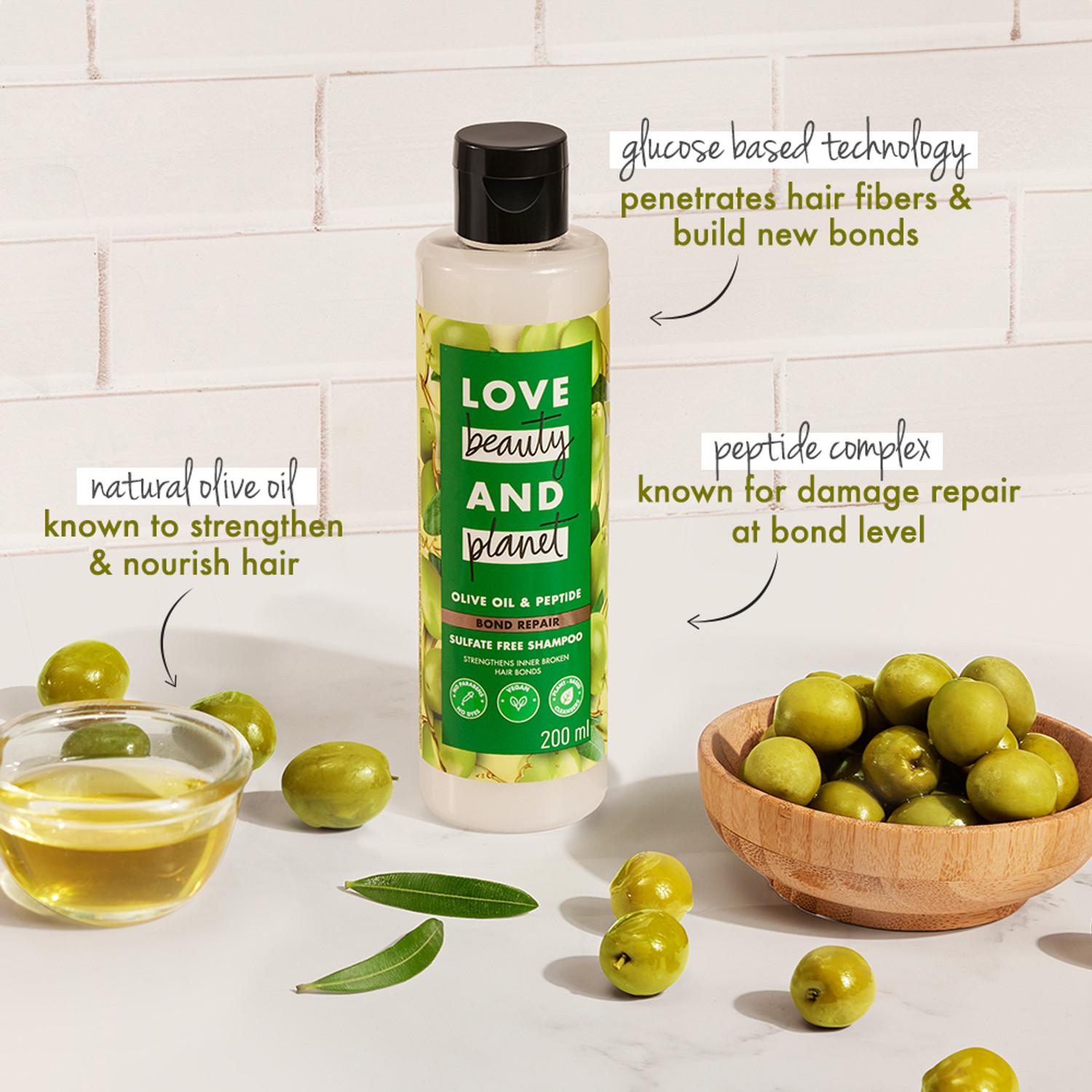 Image of Love Beauty And Planet Olive Oil & Peptide Shampoo 400ml