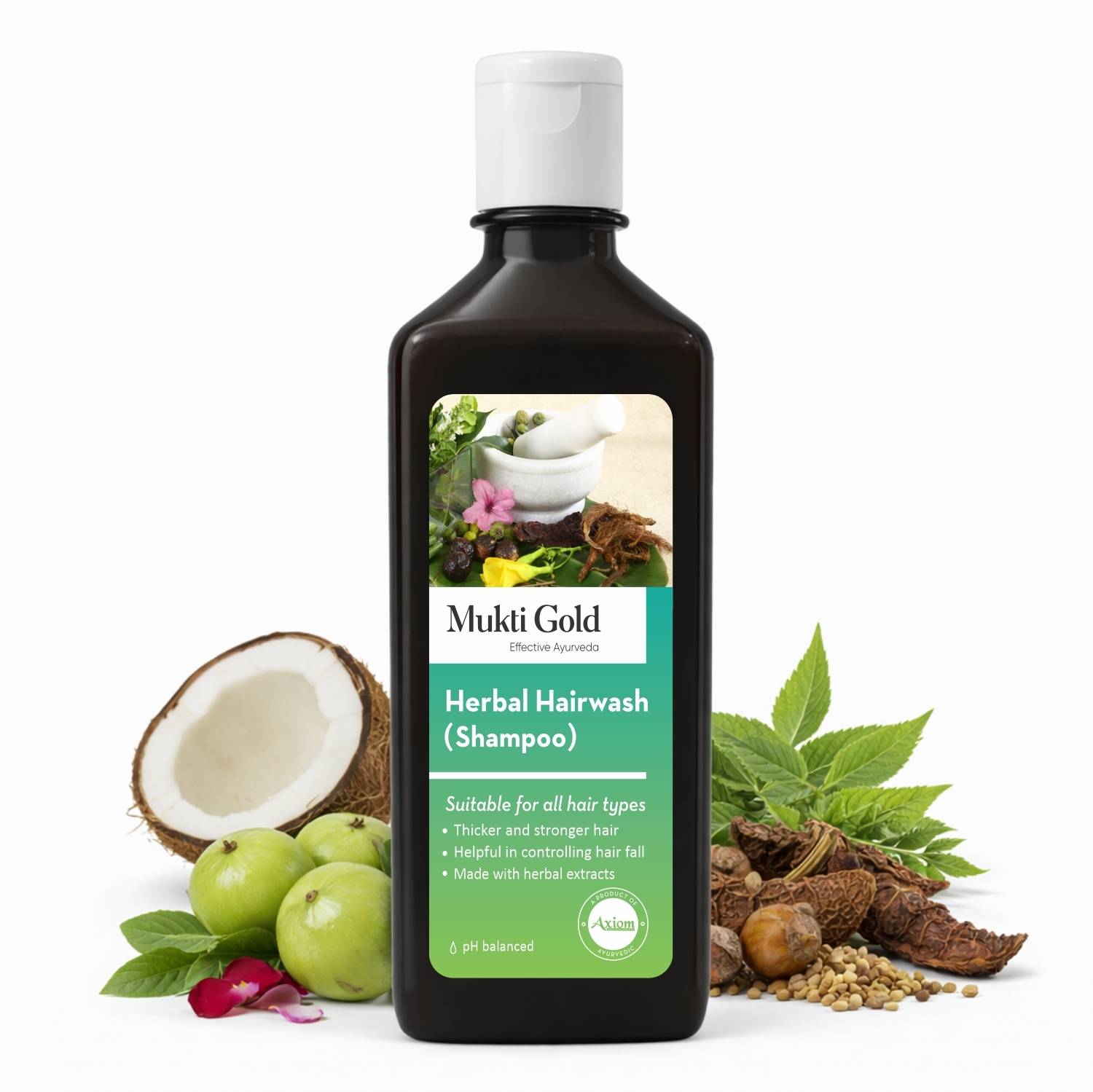 AXIOM Mukti Gold Herbal Hair Wash,Helpful for Growth, Controlling Dandruff