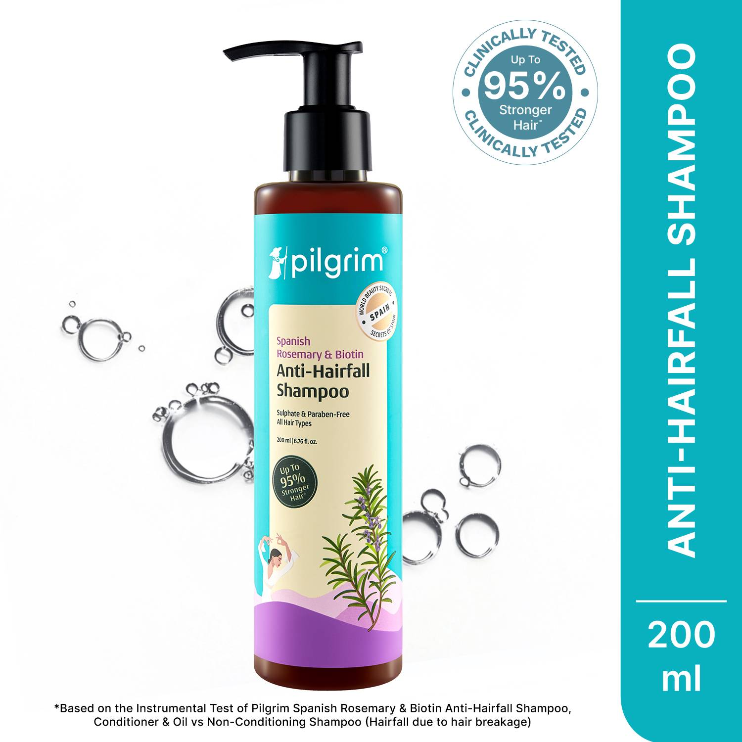 Pilgrim Spanish Rosemary Biotin Shampoo 200ml - Image 2