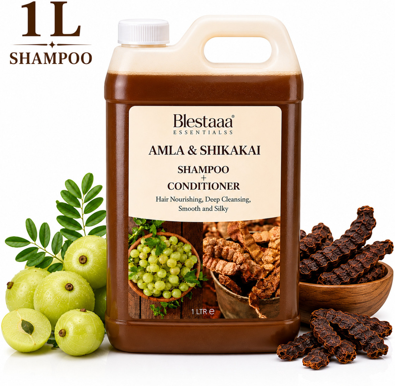 Image of blestaaa essentialss Natural AMLA & shikakai Juice Cleanser Hair Shampoo.