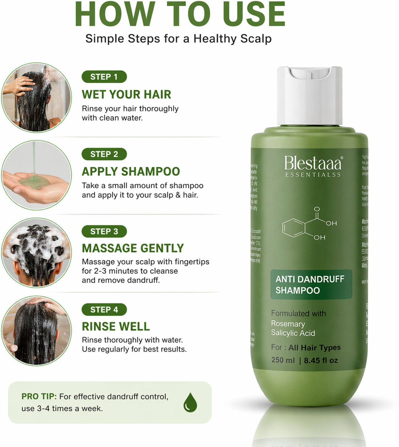 Image of blestaaa essentialss Anti Dandruff Shampoo for Itchy Scalp| Flake Control & Healthy Hair Care |