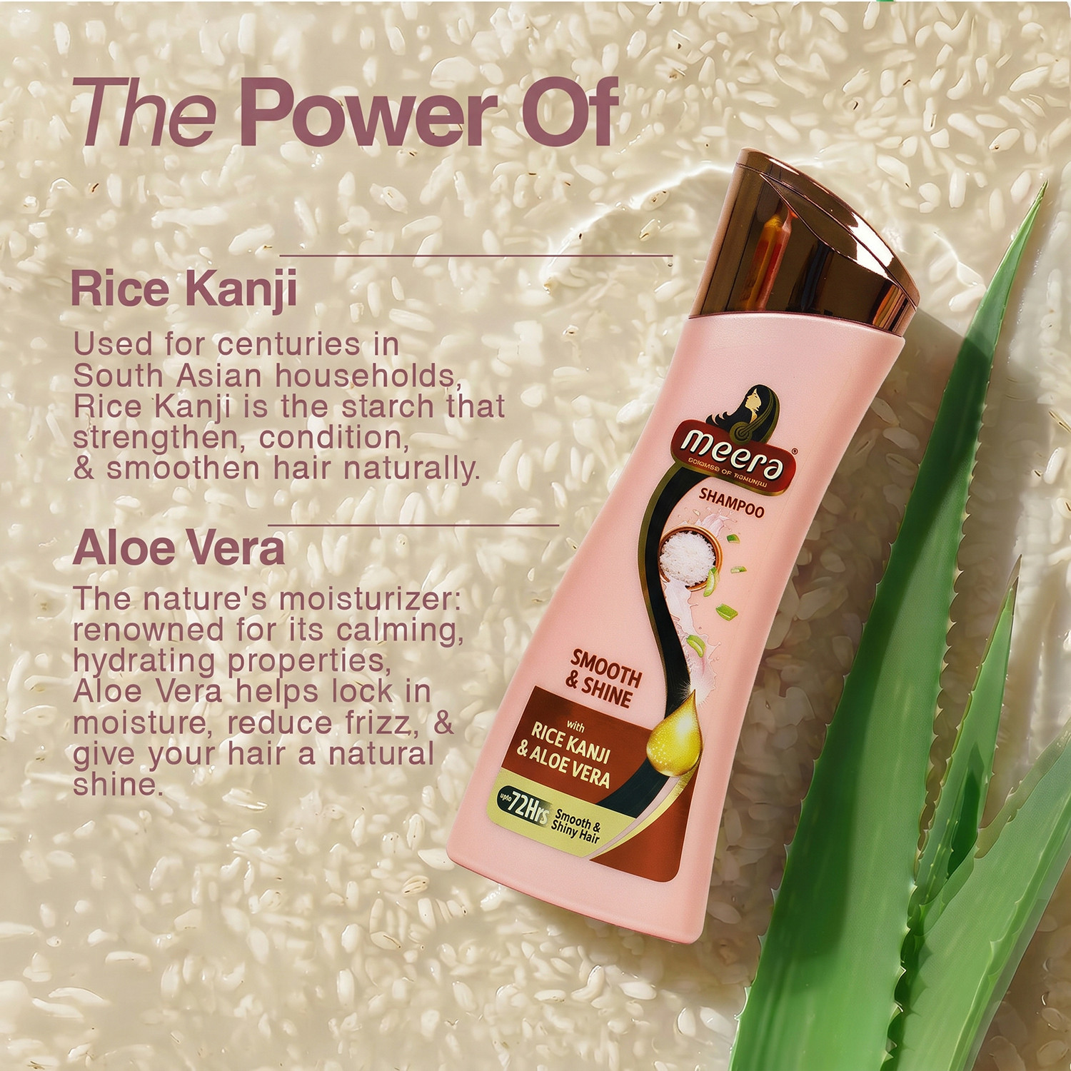 Image of Meera Smooth & Shine Shampoo|Rice Kanji & Aloe Vera
