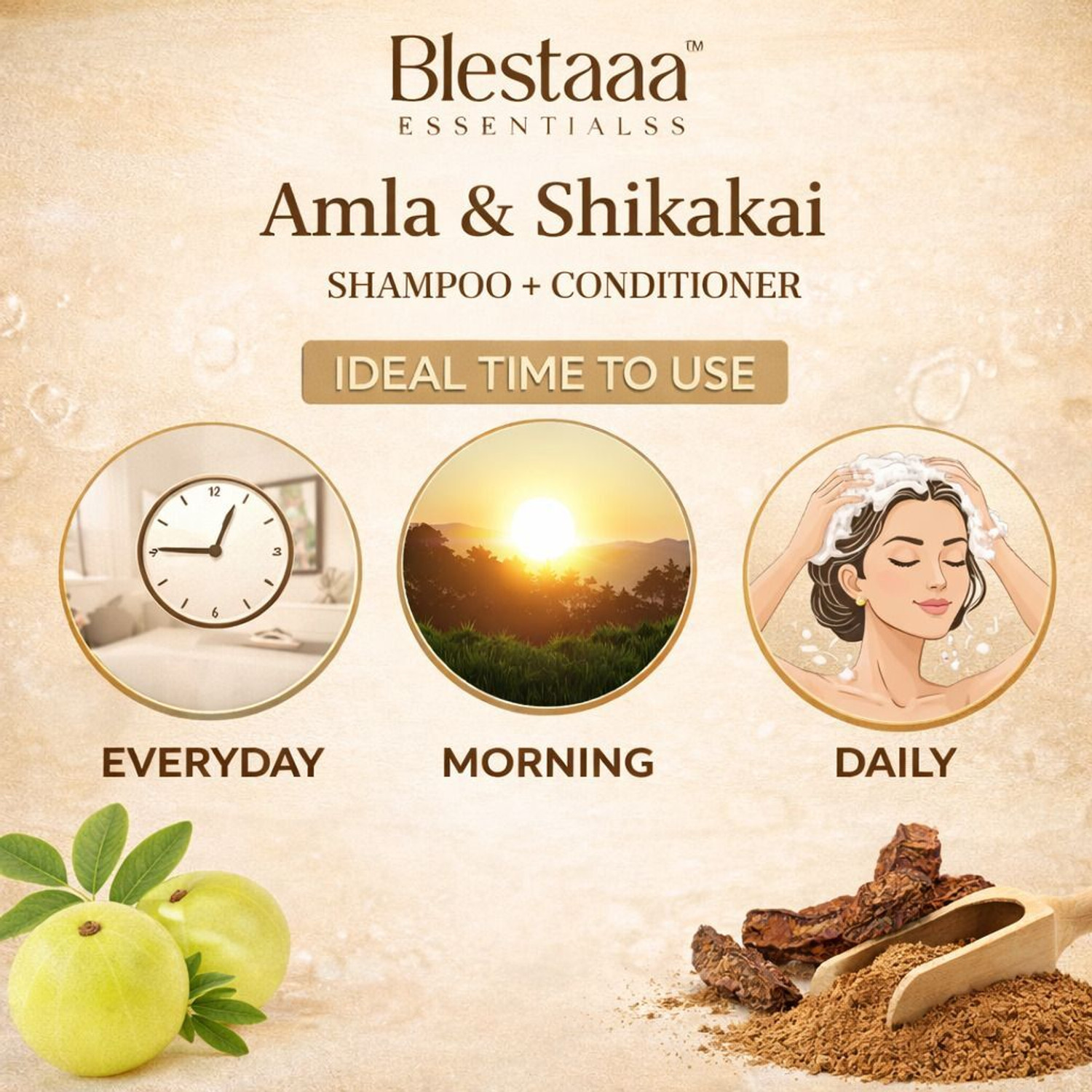 Image of blestaaa essentialss Natural AMLA & shikakai Juice Cleanser Hair Shampoo.