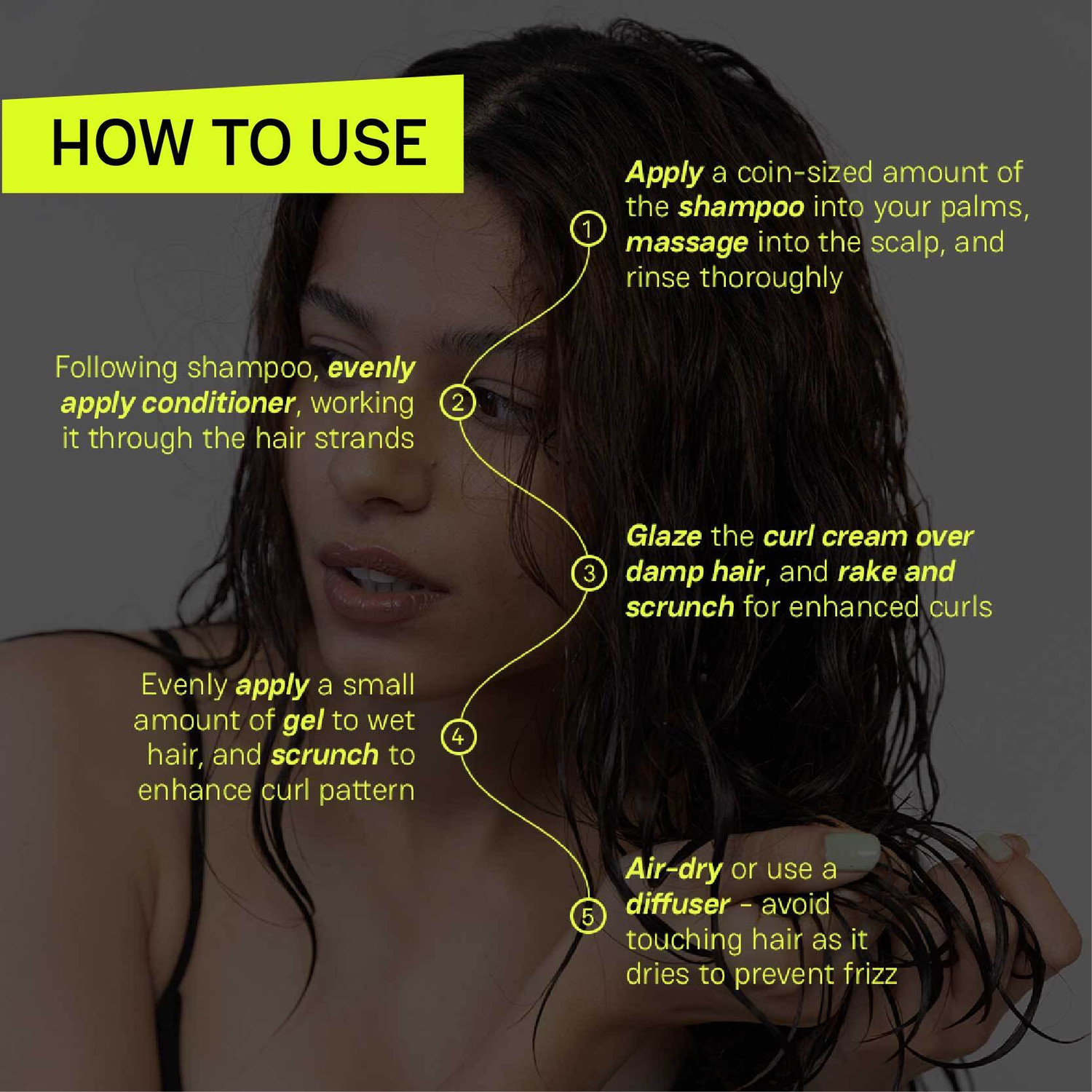 Image of MOXIE BEAUTY Curly Routine Set | Shampoo + Conditioner + Serum Gel + Curl Cream | Boost Curls