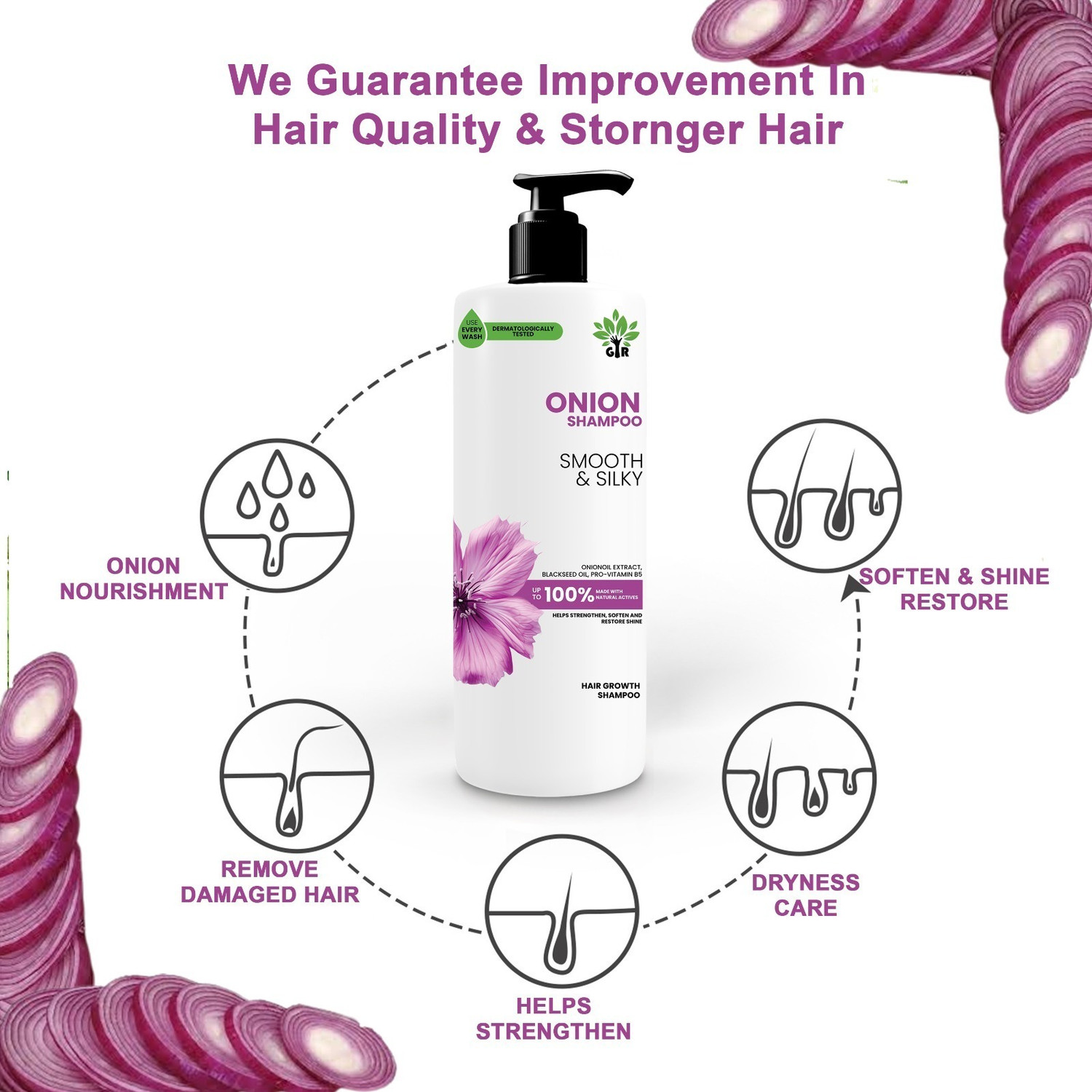Image of GIR Onion Shampoo 750ml - Strengthen & Revitalize with Onion Goodness