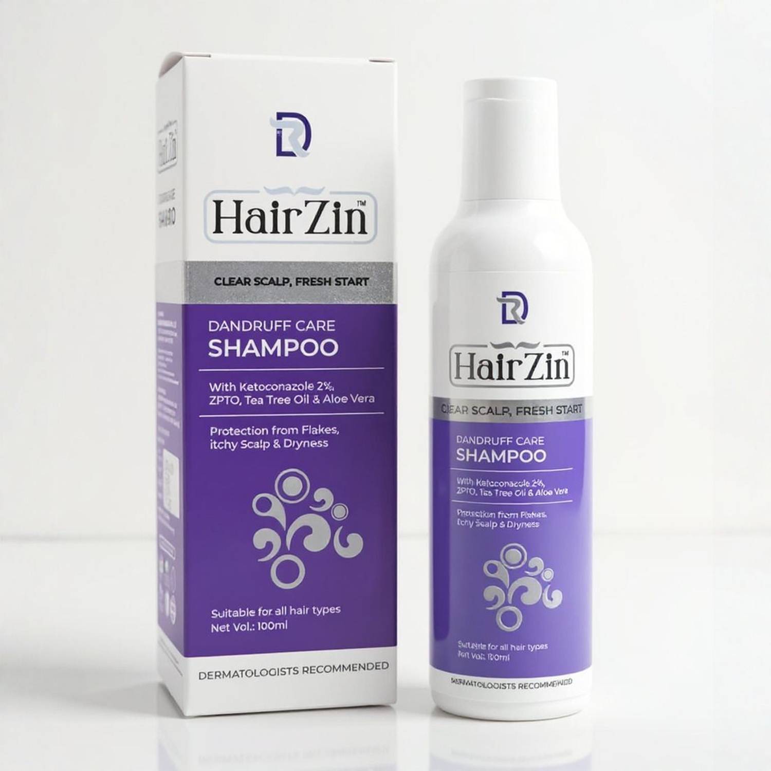 Hairzin Anti Dandruff Shampoo with ZPTO, Tea Tree & Aloe Vera