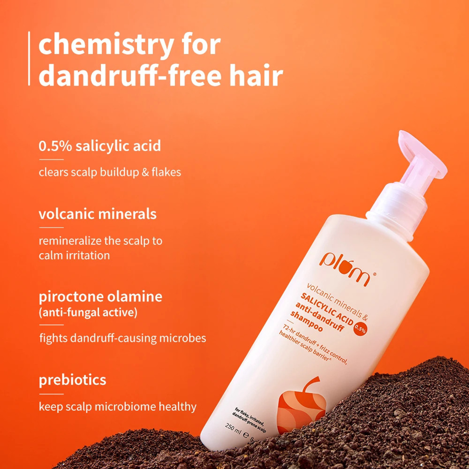 Image of Plum Anti-Dandruff Shampoo with Volcanic Minerals & 0.5% Salicylic Acid