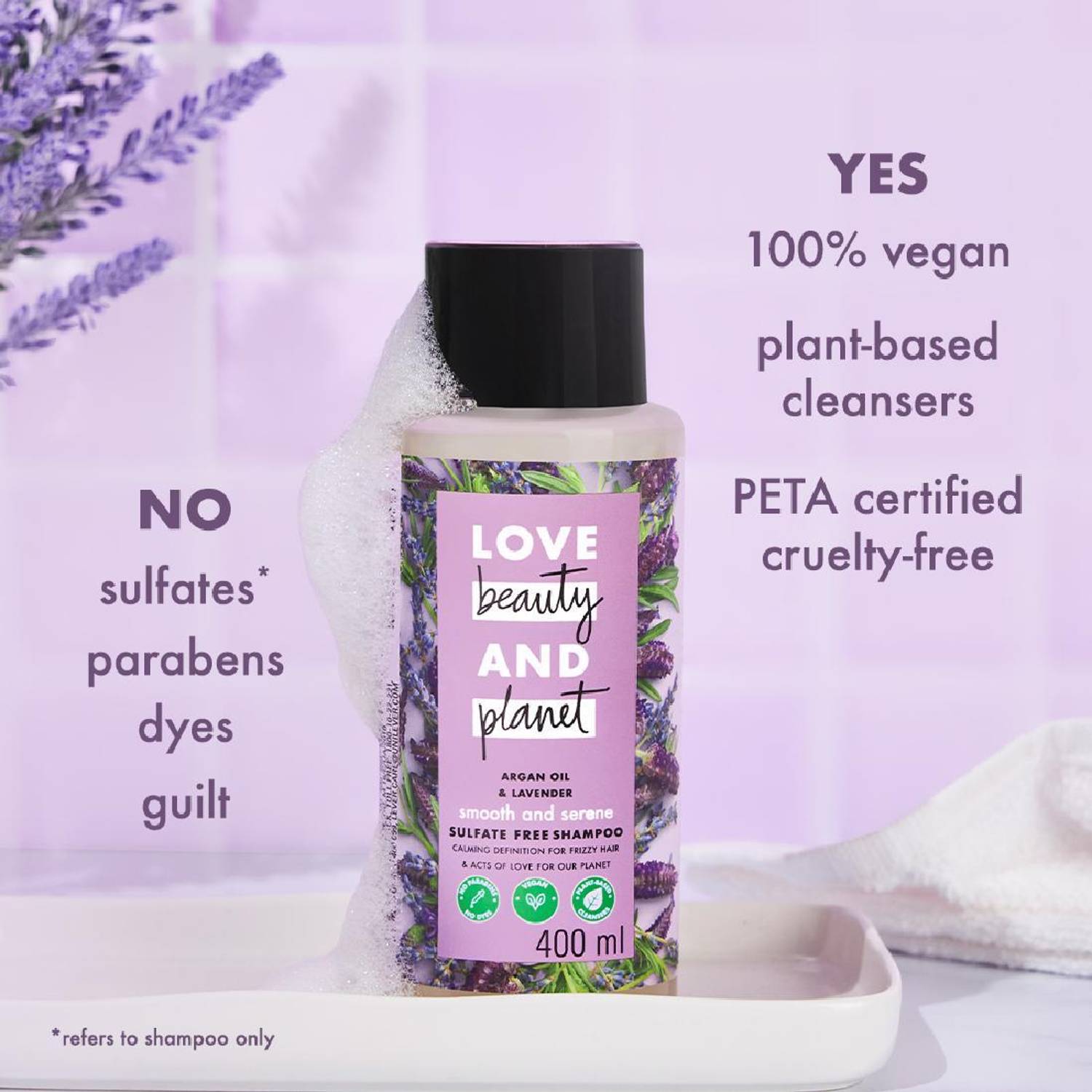 Love Beauty And Planet Argan Oil Lavender Shampoo - Image 5