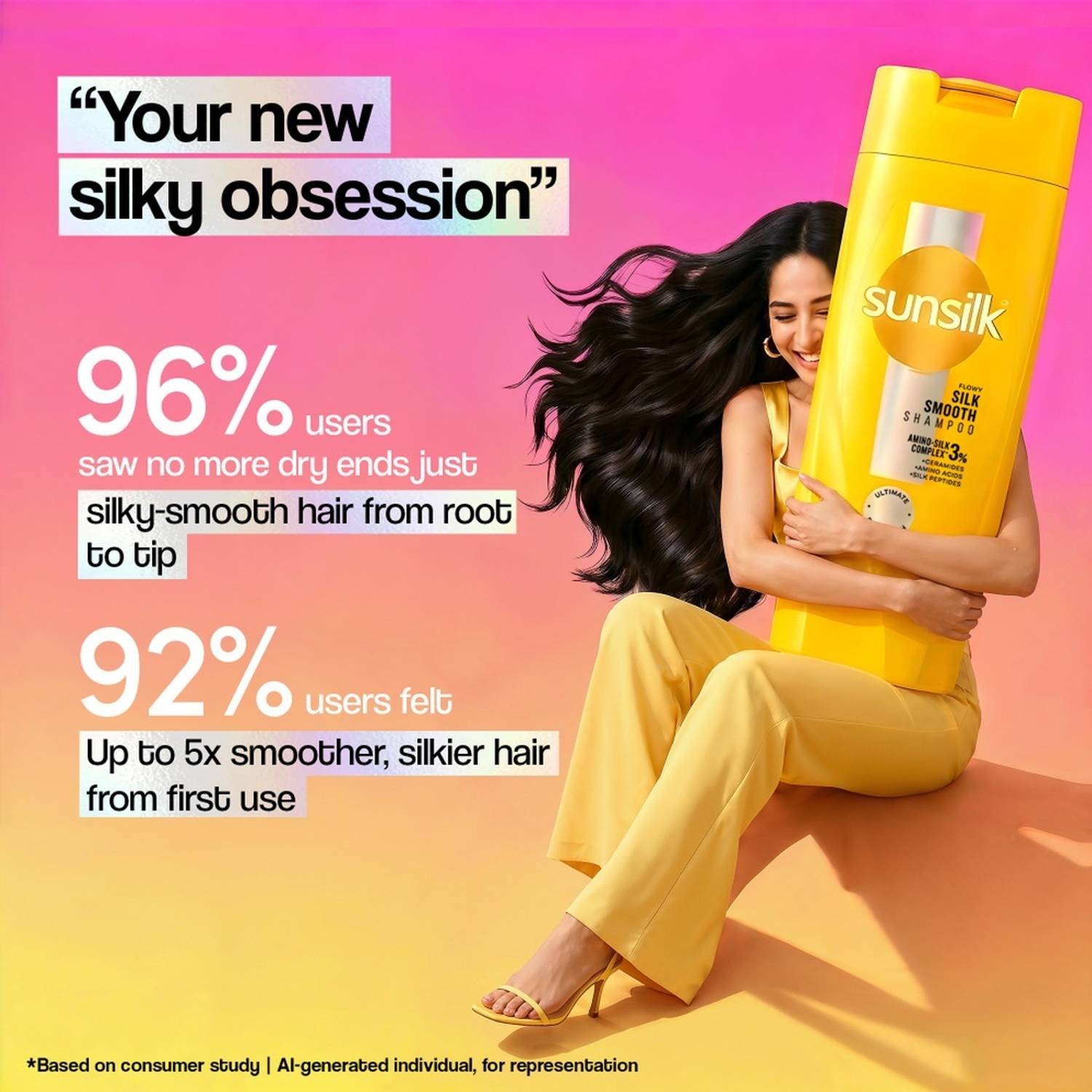 SUNSILK Flowy Silk Smooth Shampoo 350 ml - Image 3