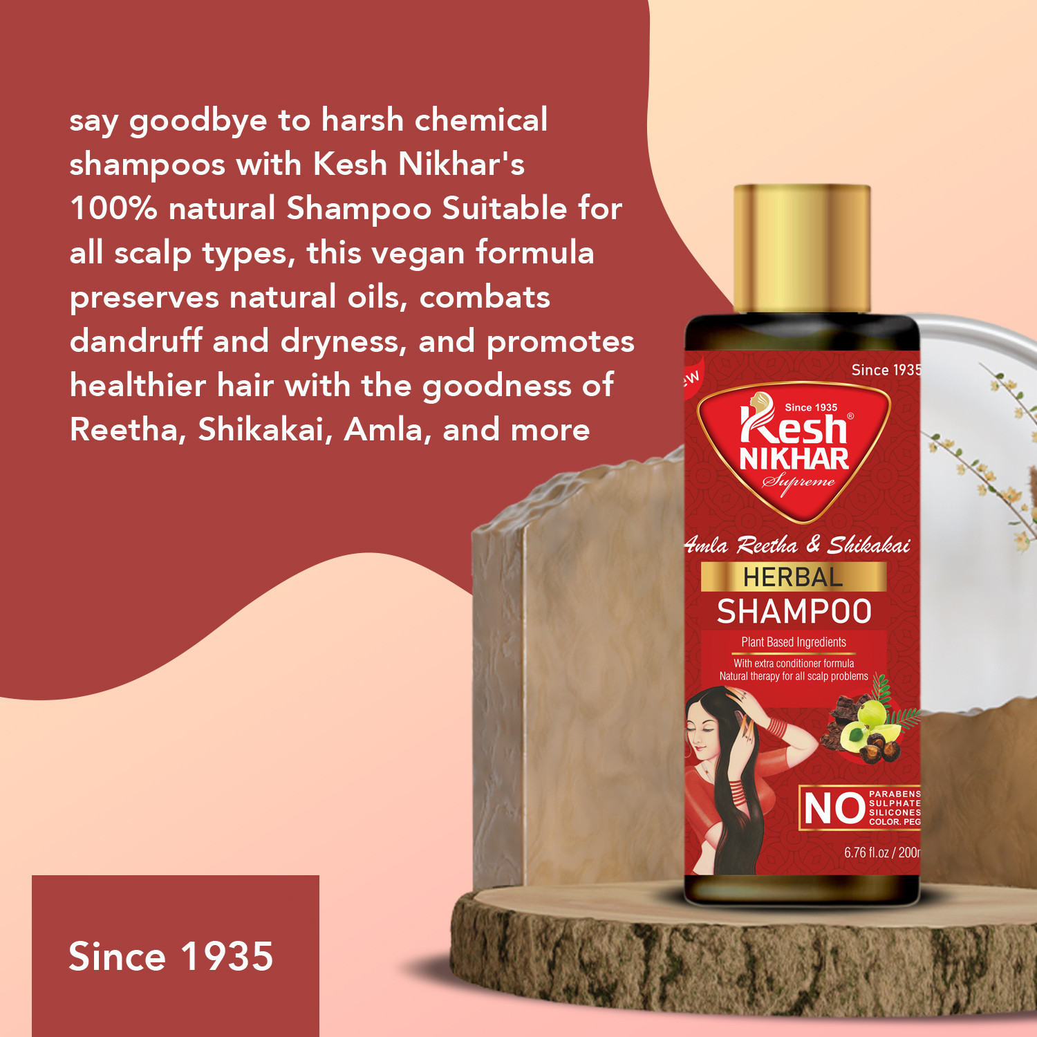 Image of Kesh NIKHAR Amla Reetha Shikakai Shampoo (Pack of 2)