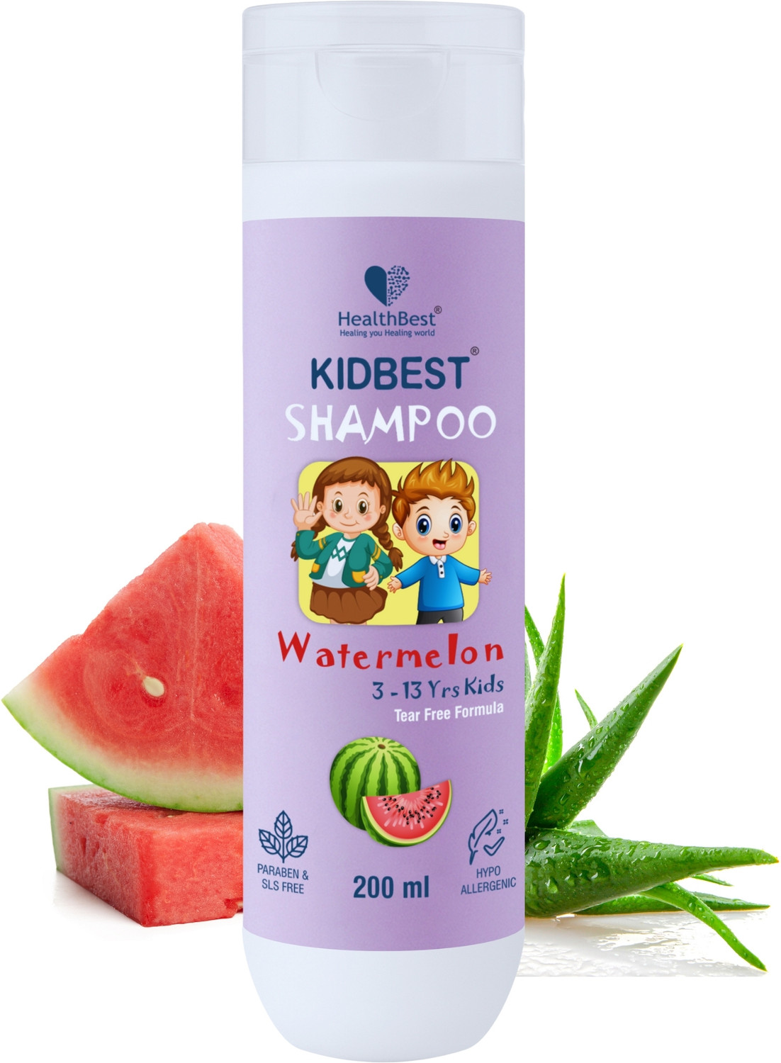 Image of HealthBest Hair Shampoo for Kids | Dry & Damaged to Normal Hair | Tear, Paraben, SLS free