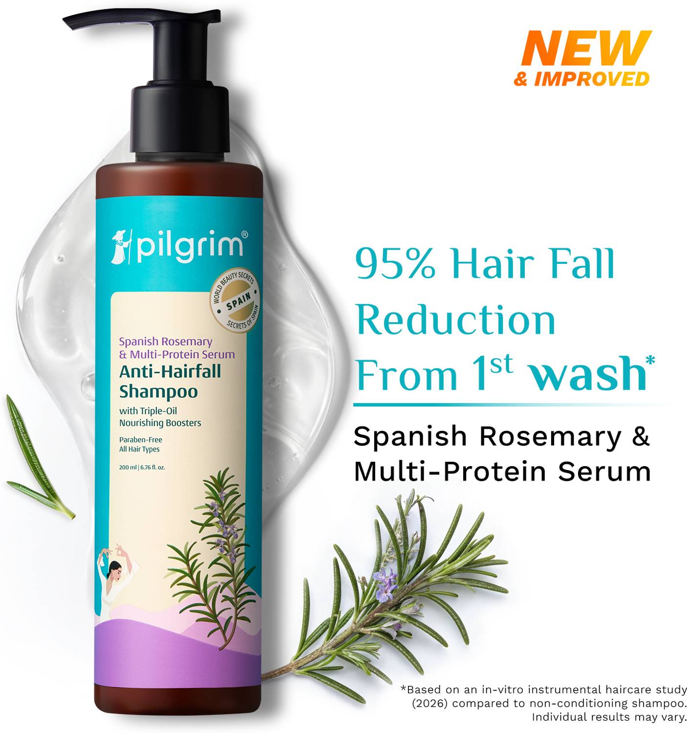 Pilgrim Spanish Rosemary Anti Hairfall Shampoo 200ml - Image 1
