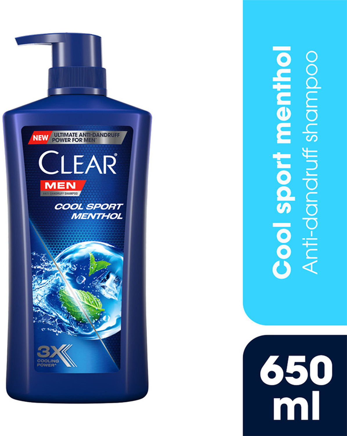 Image of Clear Men Anti-Dandruff Shampoo, Cool Sport, Menthol, 3X Cooling Freshness