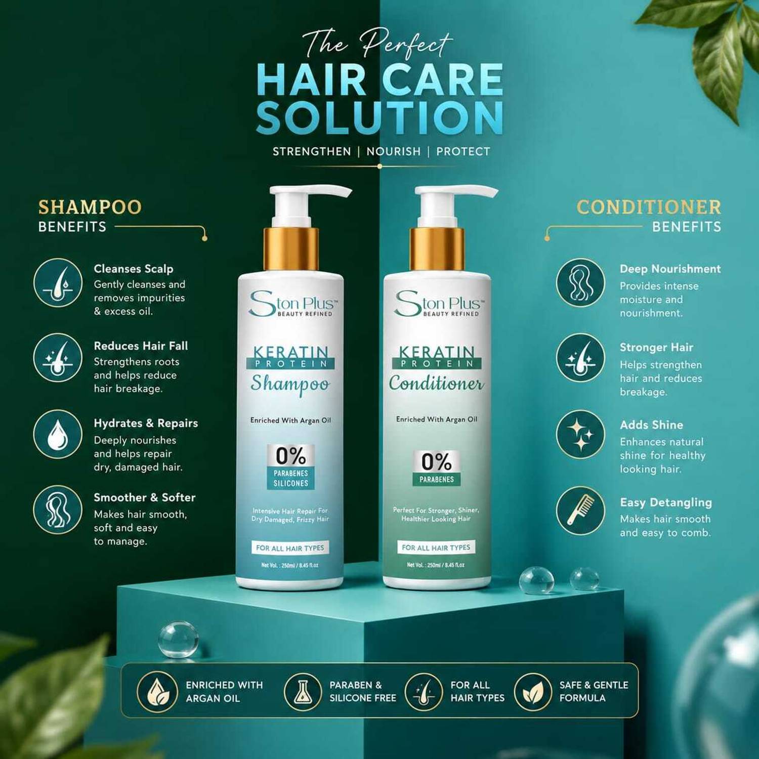 Ston Plus Keratin Protein Shampoo & Conditioner Combo - Image 5