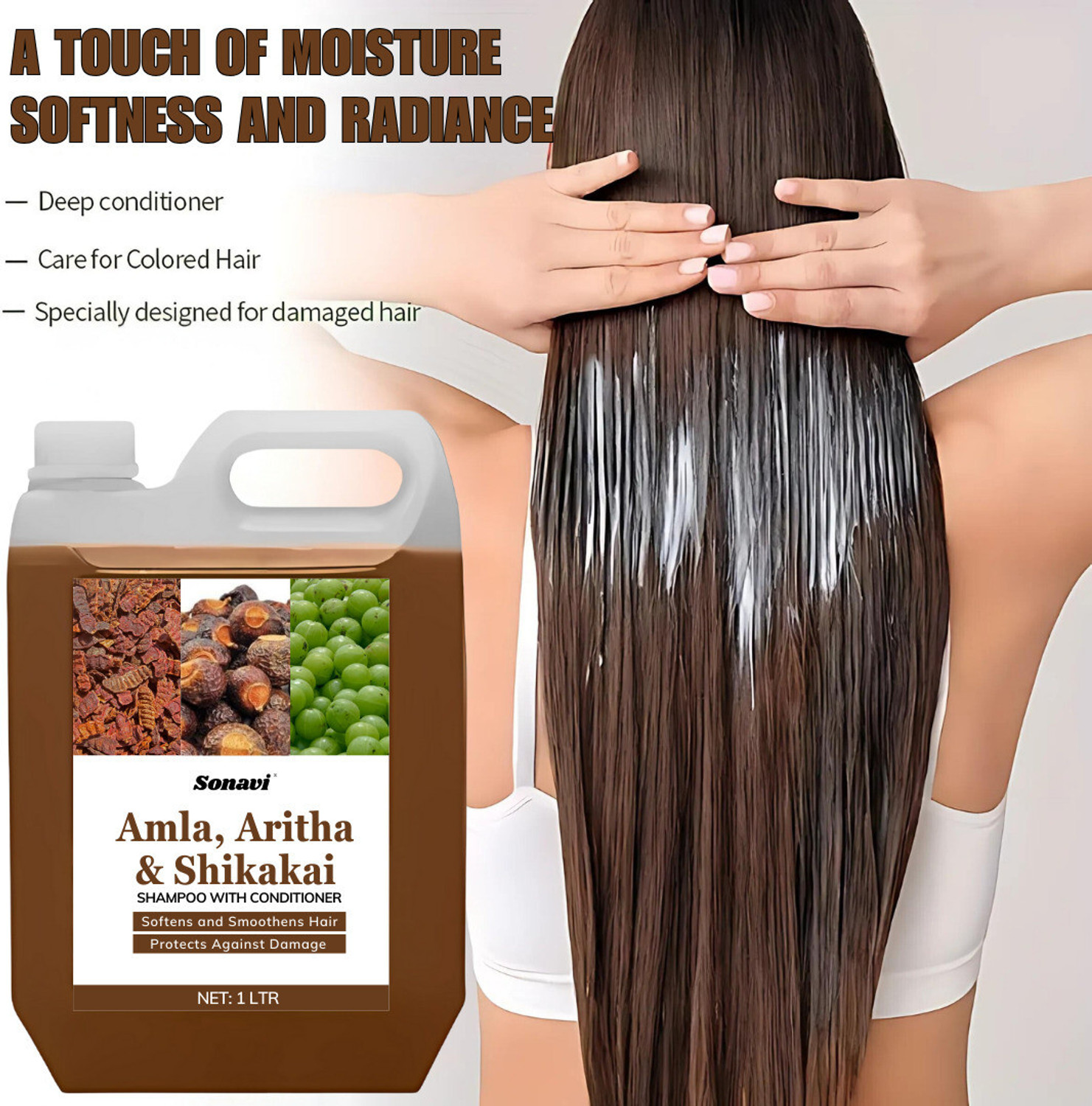 Image of Sonavi Shikakai Shampoo,Hair Fall Control Dandruff Control Shield With Goodness