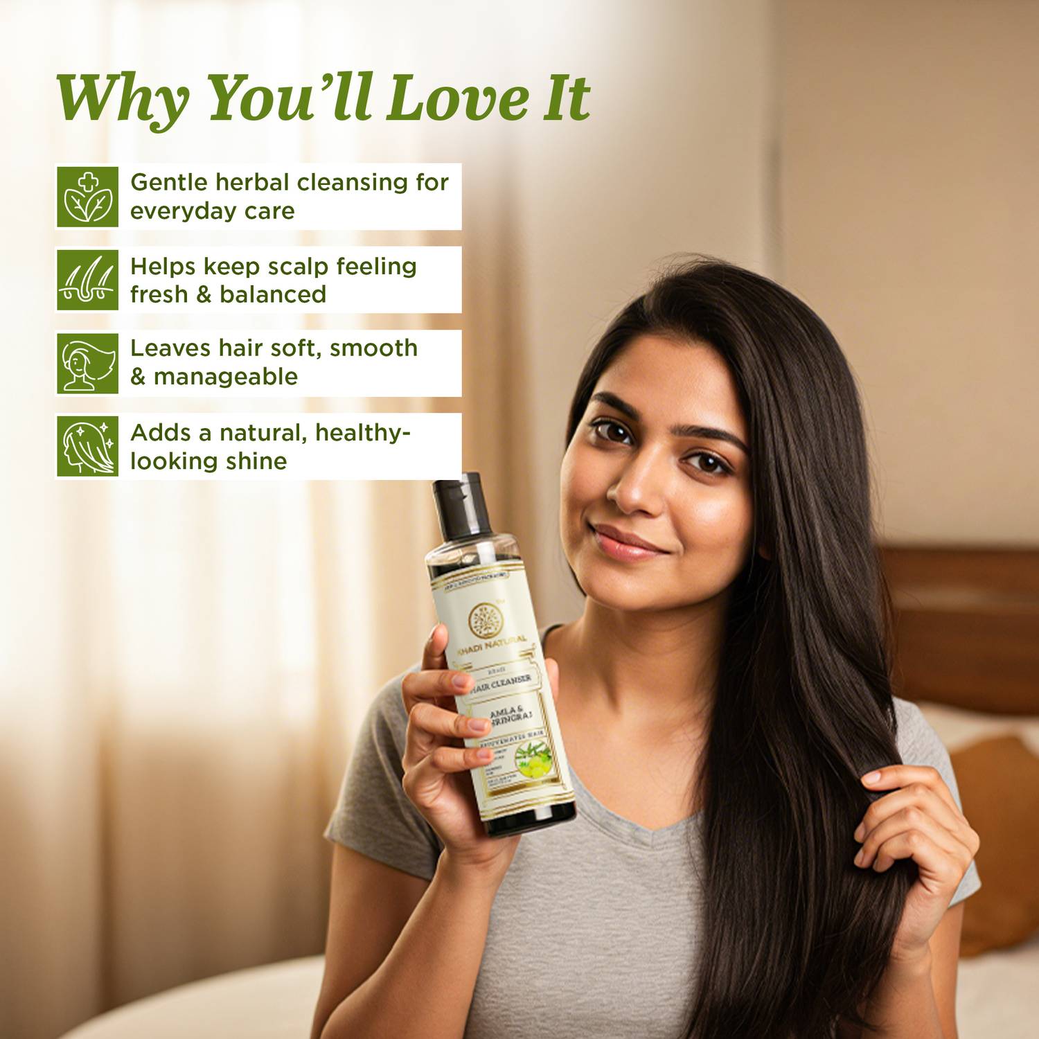 KHADI Amla & Bhringraj Hair Cleanser Shampoo 200 ml - Image 4
