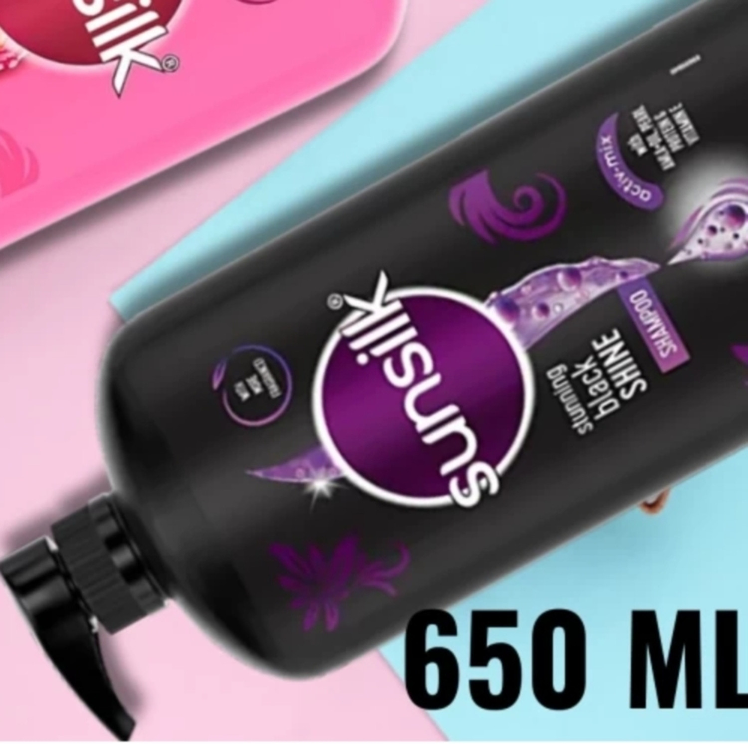 Image of SUNSILK Stunning Black Shine Shampoo 1 ltr