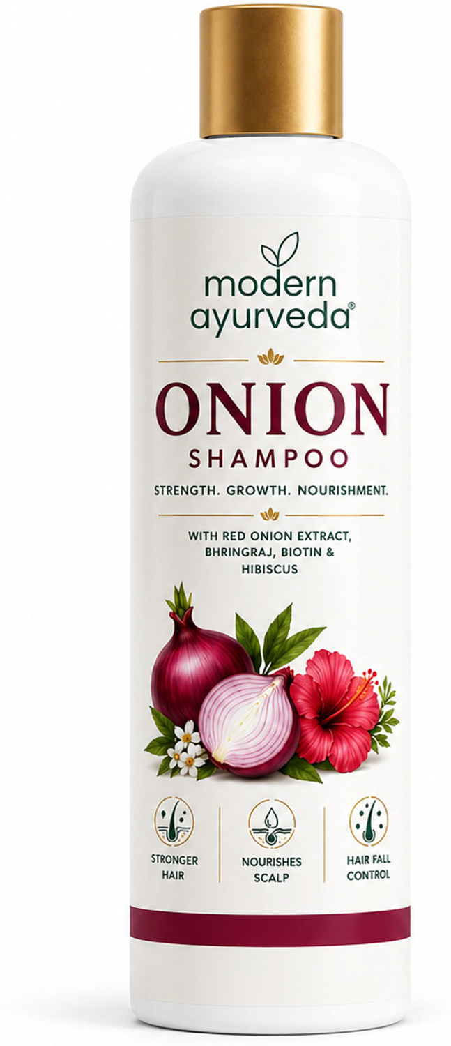 Image of MODERN AYURVEDA Shampoo for Hair Growth & Hair Fall Control, with Onion Extract, & Plant Keratin