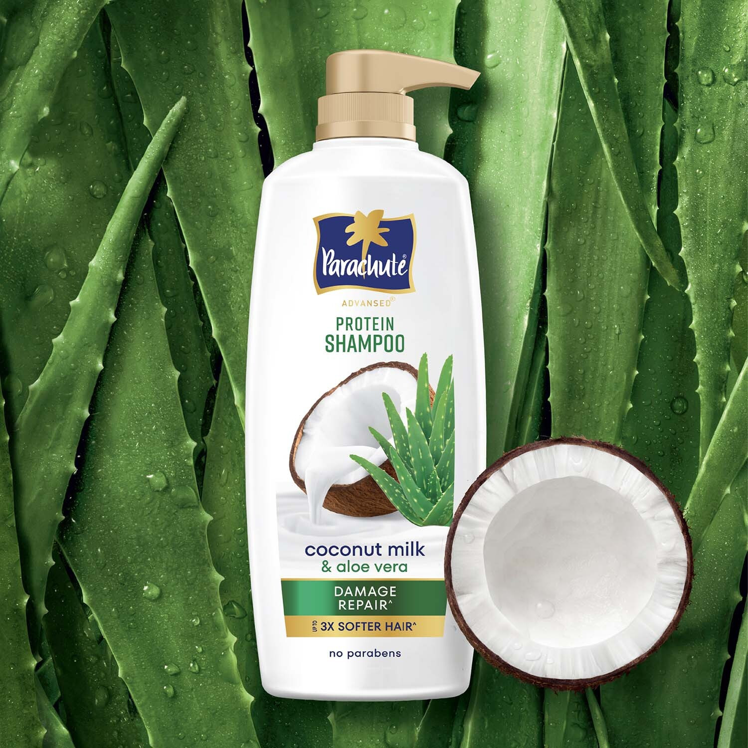 Image of Parachute Advansed Damage Repair Protein Shampoo Up To 3X Softer Hair Coconut Milk & Aloe Vera