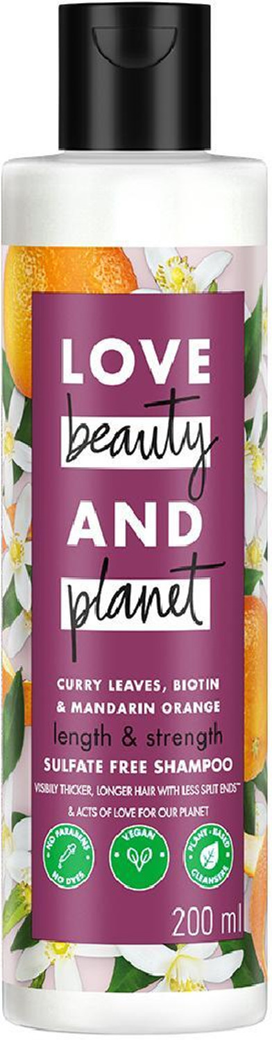 Image of Love Beauty And Planet Curry Leaves, Biotin & Mandarin Sulfate Free Shampoo for long & strong hair