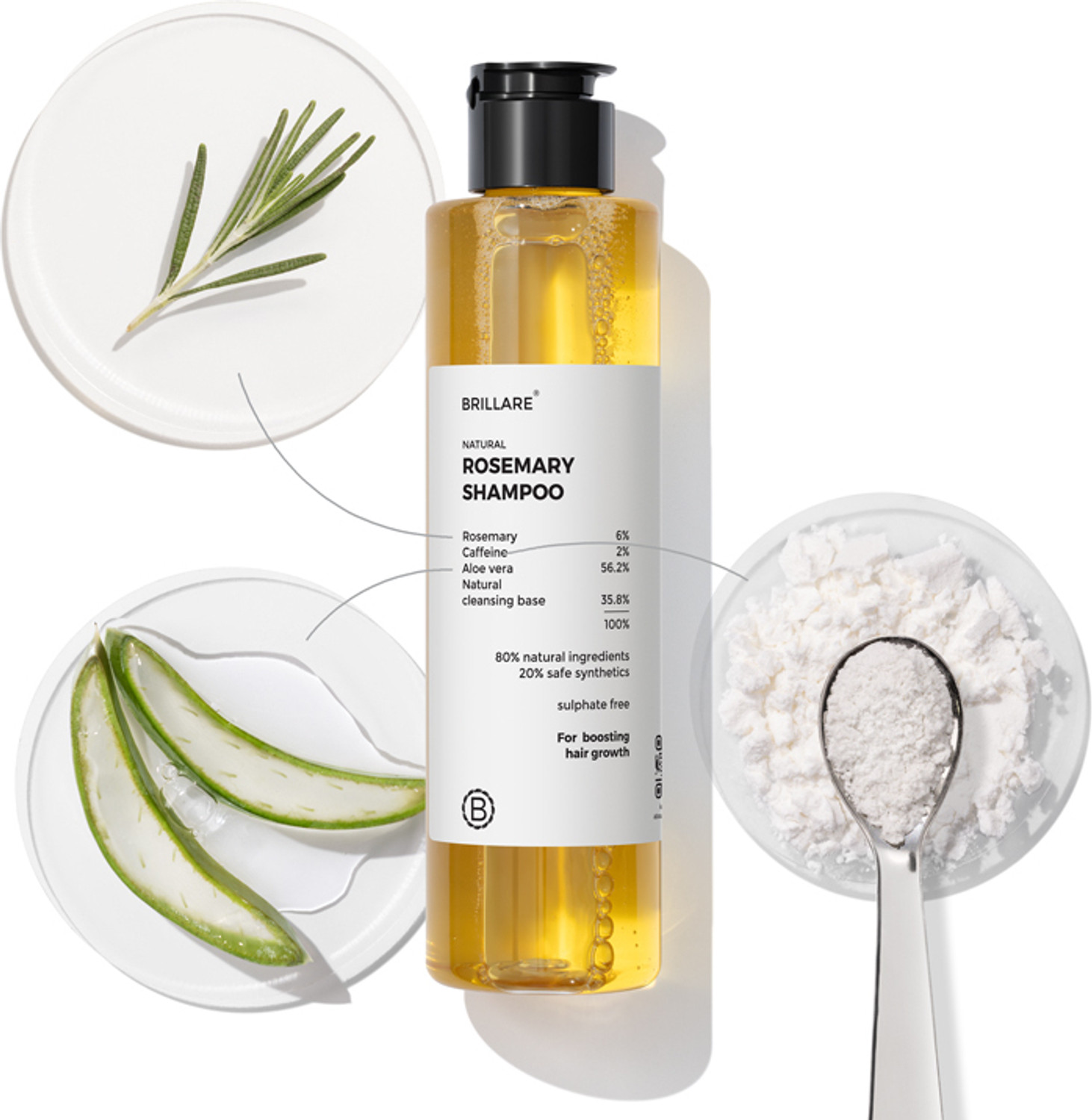 Image of BRILLARE 6% Rosemary Shampoo with 2% Caffeine for Hair Growth & Hair Fall Control