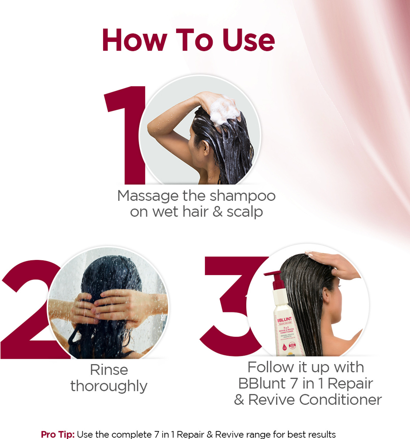 Image of BBlunt 7in1 Repair & Revive Shampoo for Upto 100% Damage Repair | Ceramides & Argan Oil