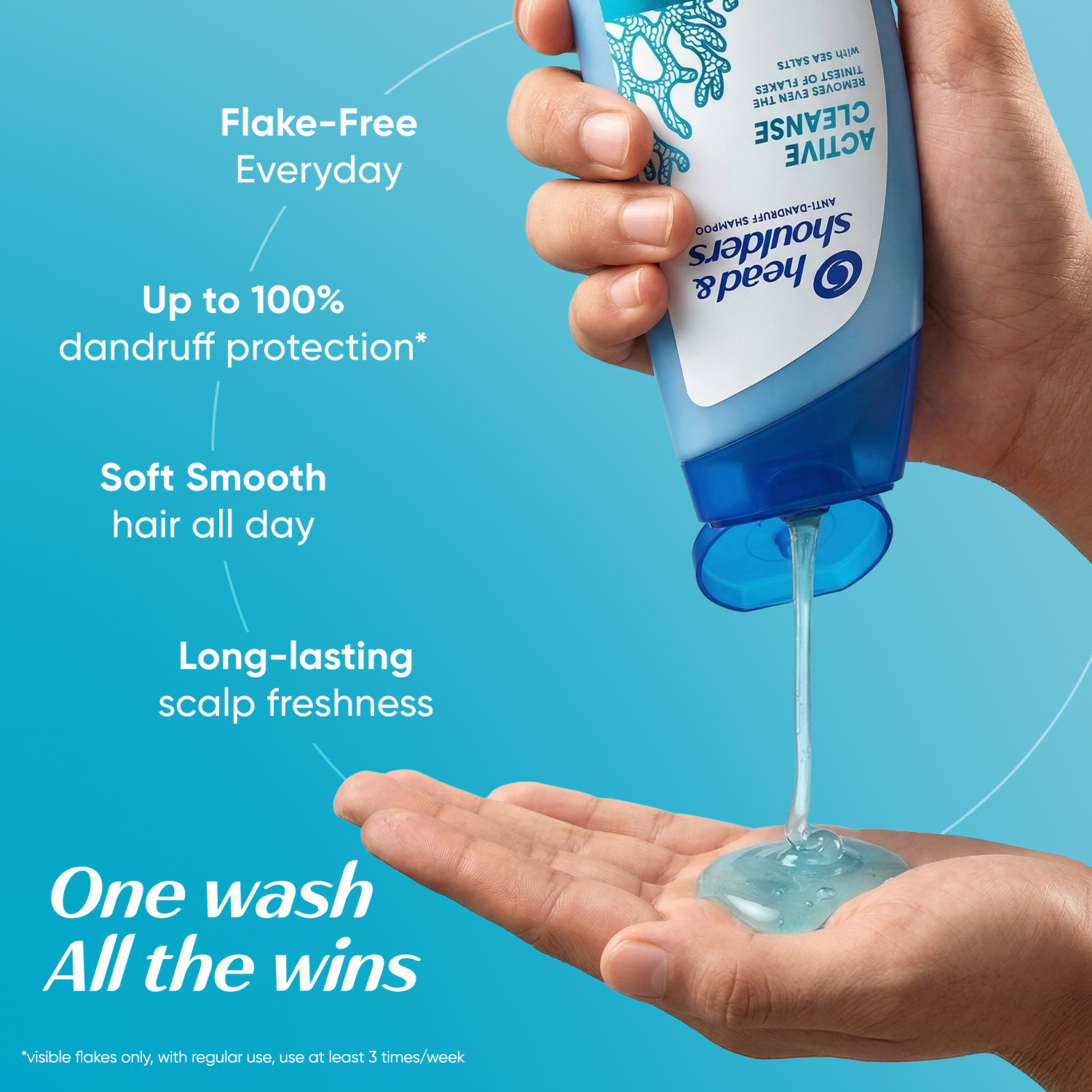 Image of HEAD & SHOULDERS Active Cleanse Anti Dandruff Shampoo 190ML with Sea Salts