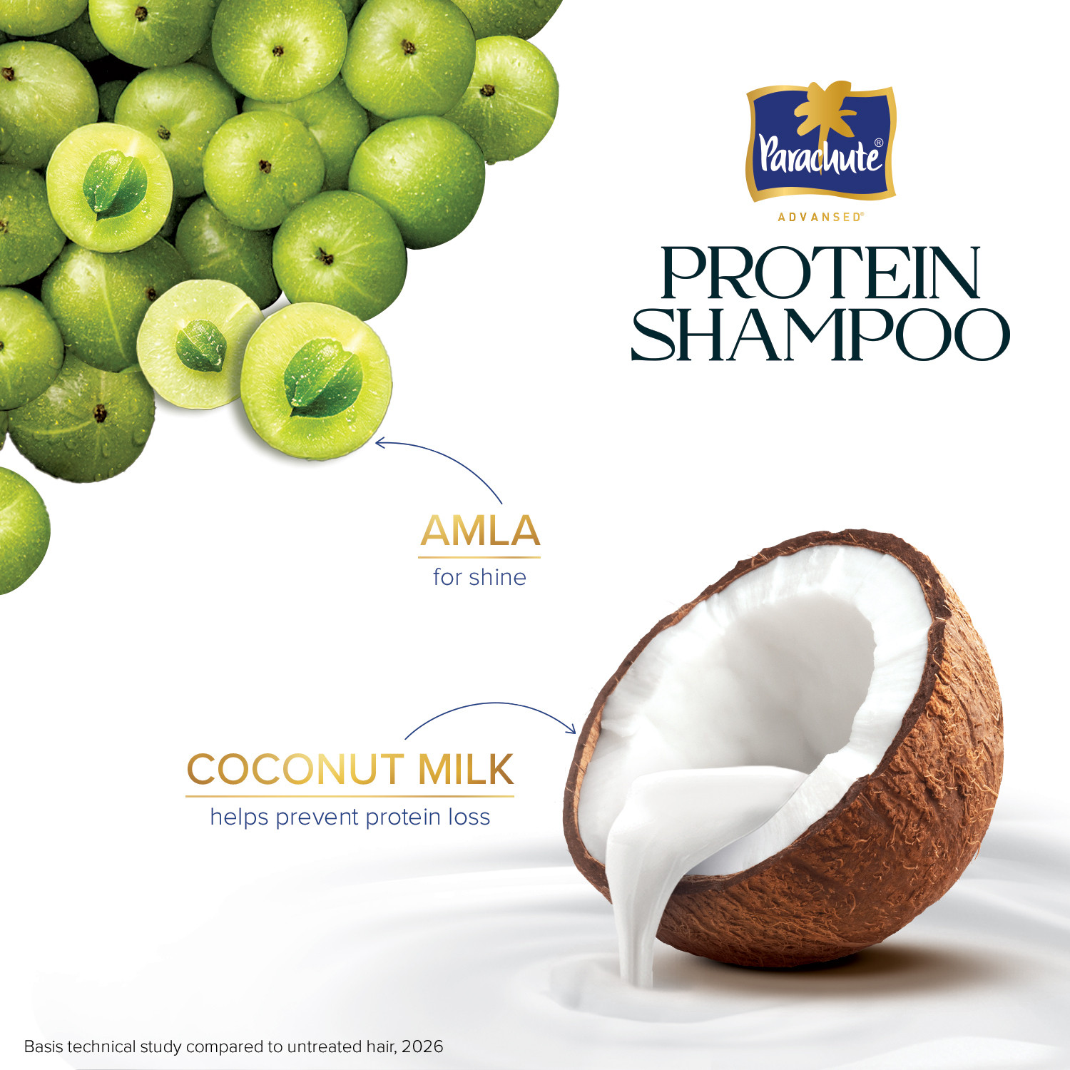Image of Parachute Advansed Ultra Shine Protein Shampoo Up to 48hr Shine Coconut Milk & Amla