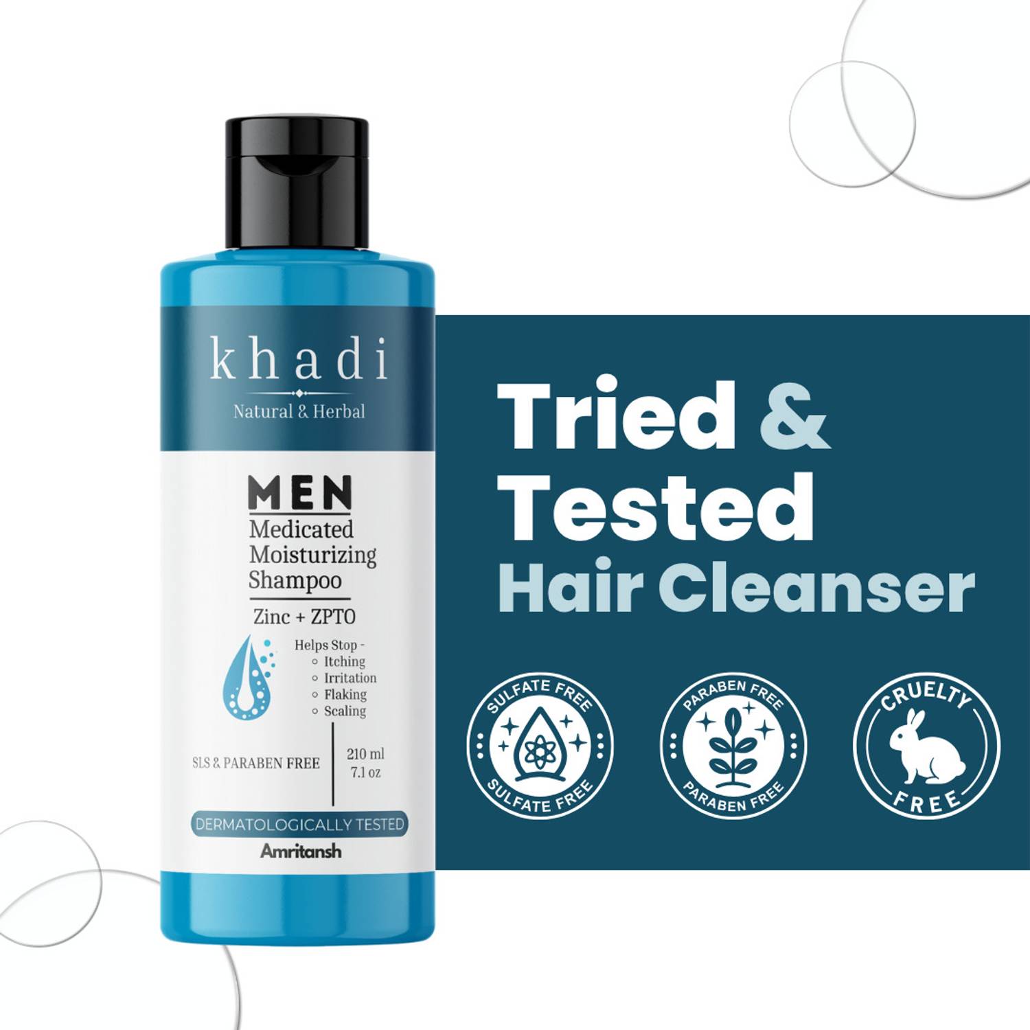 AMRITANSH Khadi MEN Medicated Anti-Dandruff Shampoo Salicylic Acid