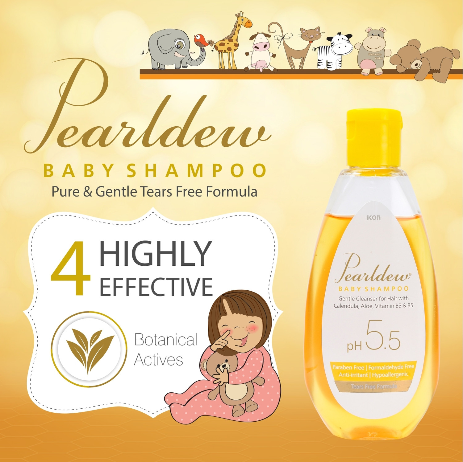 Image of Pearldew Baby Shampoo 100 ml | Calendula | Paraben & Sulphate Free