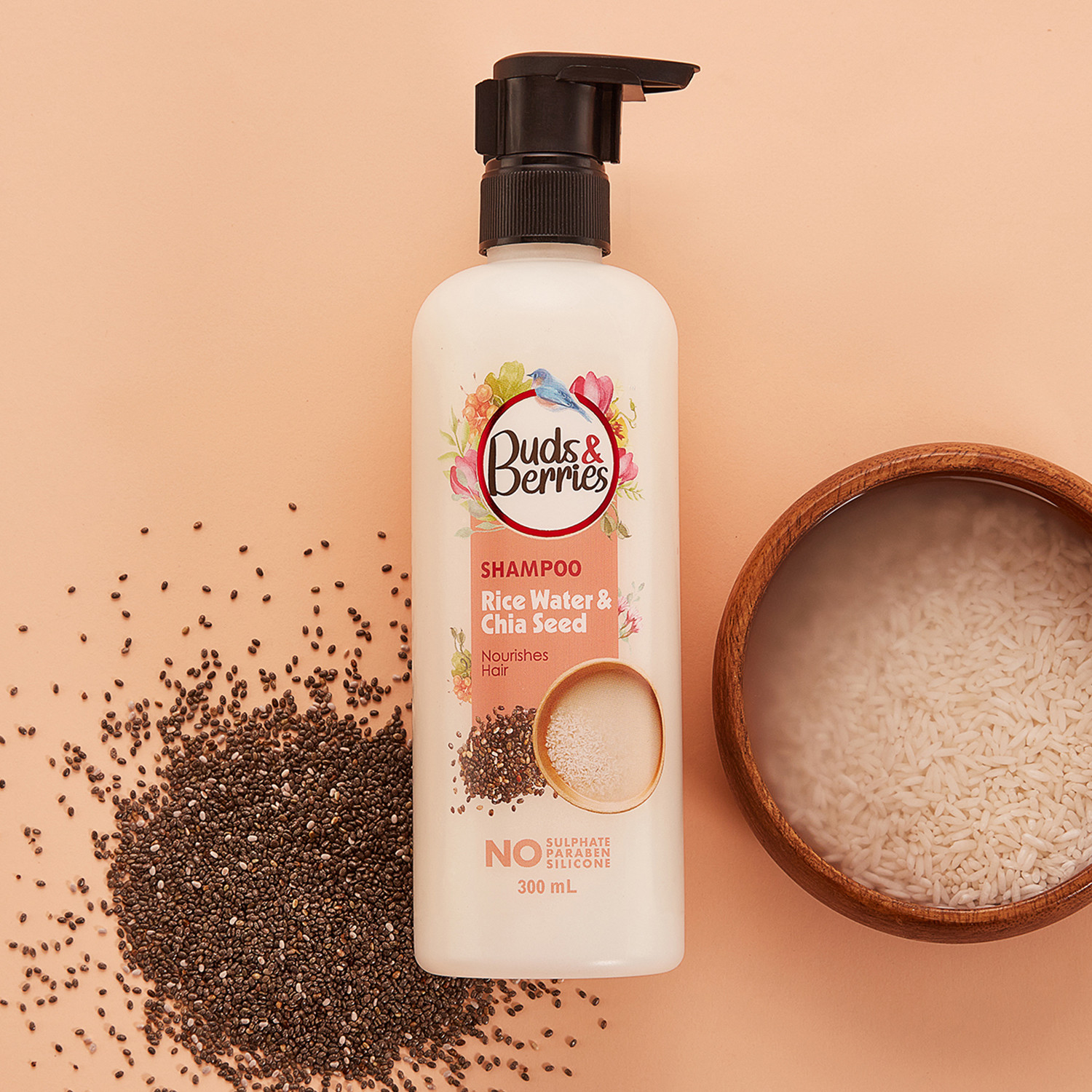 Image of Buds & Berries Rice Water & Chia Seeds Nourishment Shampoo
