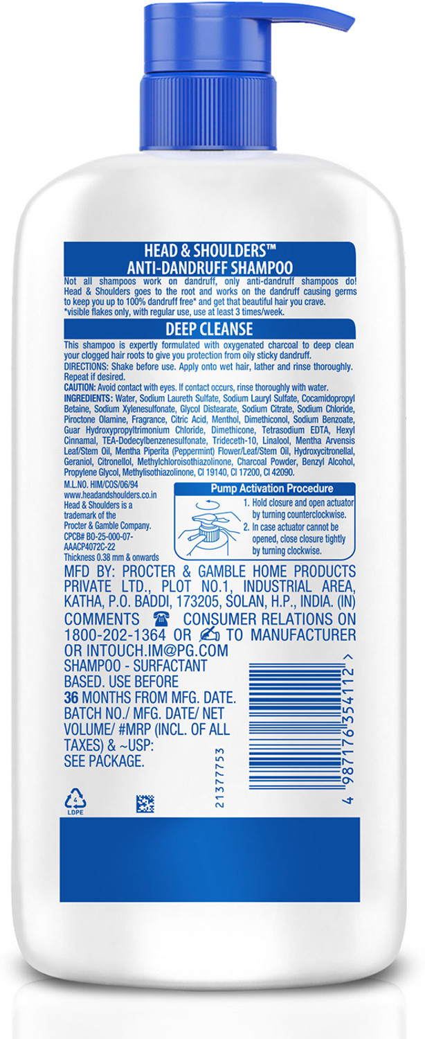 Image of HEAD & SHOULDERS H&S SHM 1200MLX8 DEEP CLEANSE IN GST