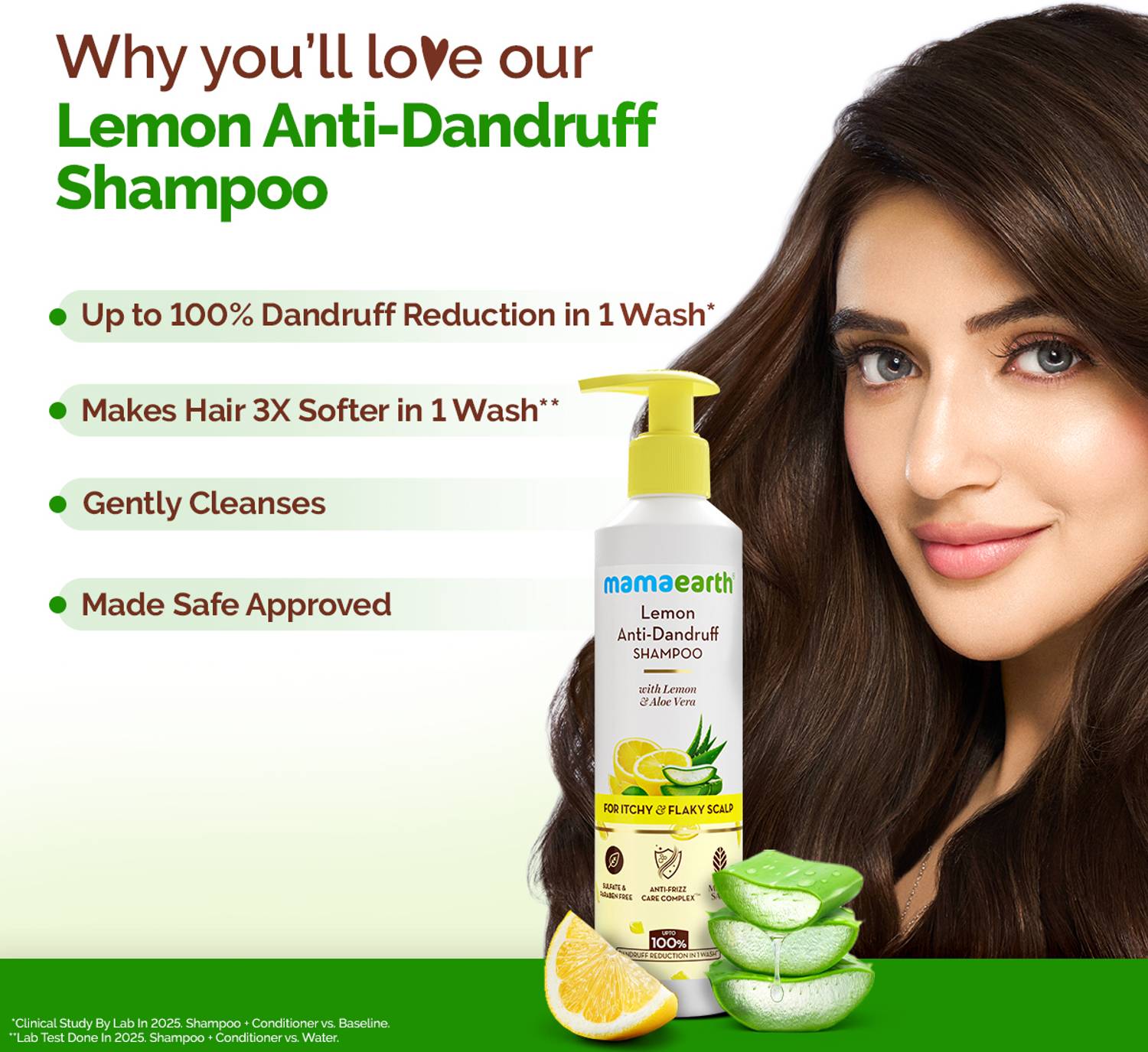 Mamaearth Lemon Anti-Dandruff Shampoo 1 Wash 1 Washes - Image 3