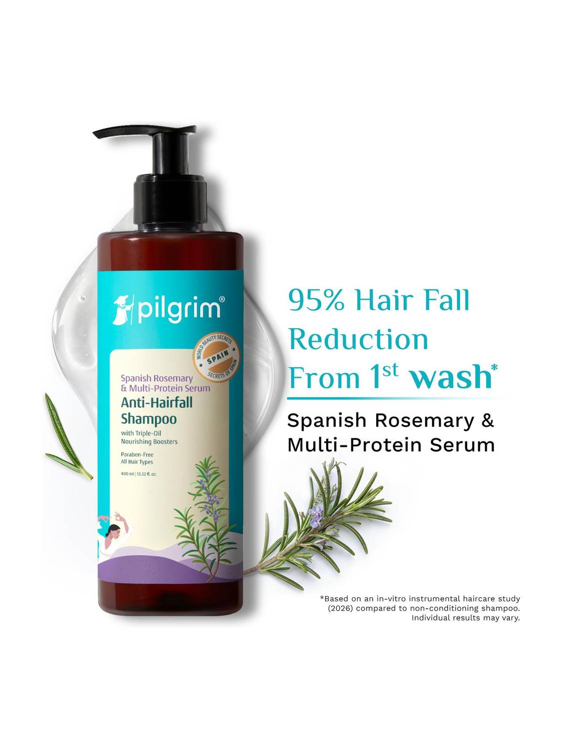 Pilgrim Spanish Rosemary Anti Hairfall Shampoo 200ml - Image 1