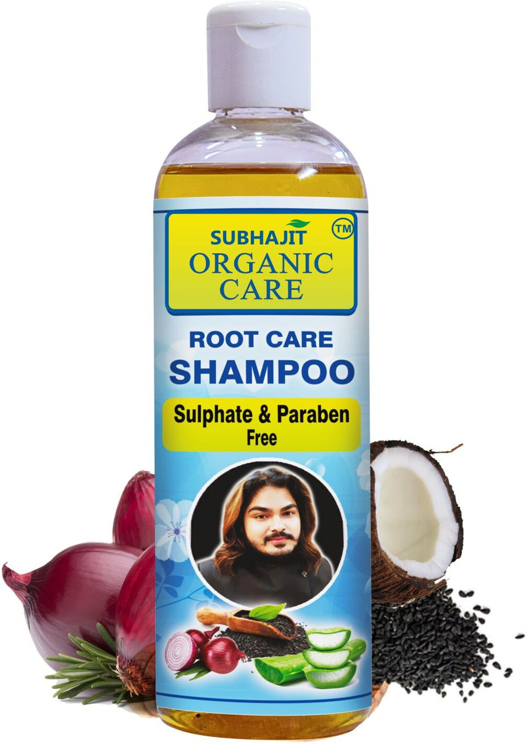 Image of SUBHAJIT ORGANIC CARE Root Care Hair Fall Control Shampoo With Onion, Ginger & Blackseed-Paraben Free