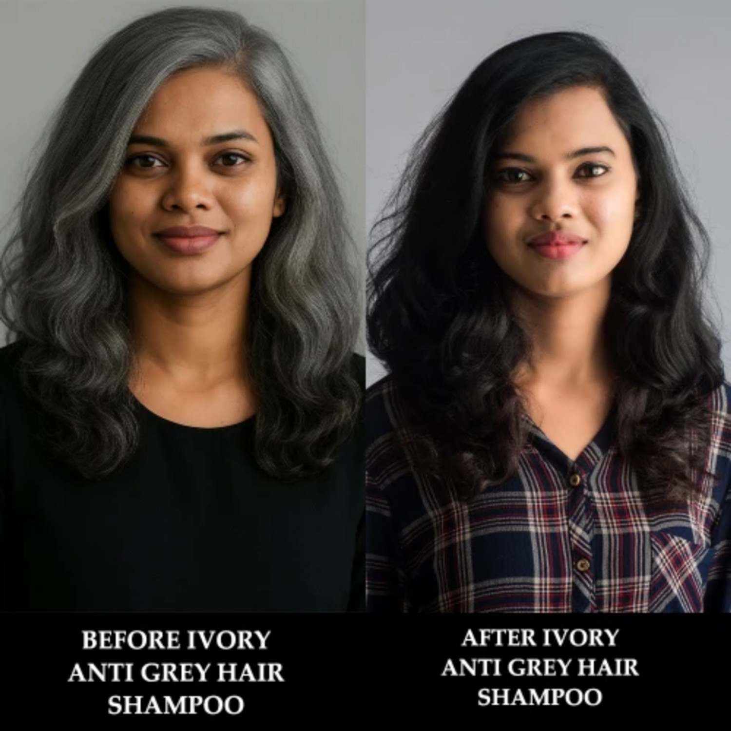 Image of Ivory Natural Grey Hair Shampoo (200 ml) - Helps to Restore Natural Black Hair Color