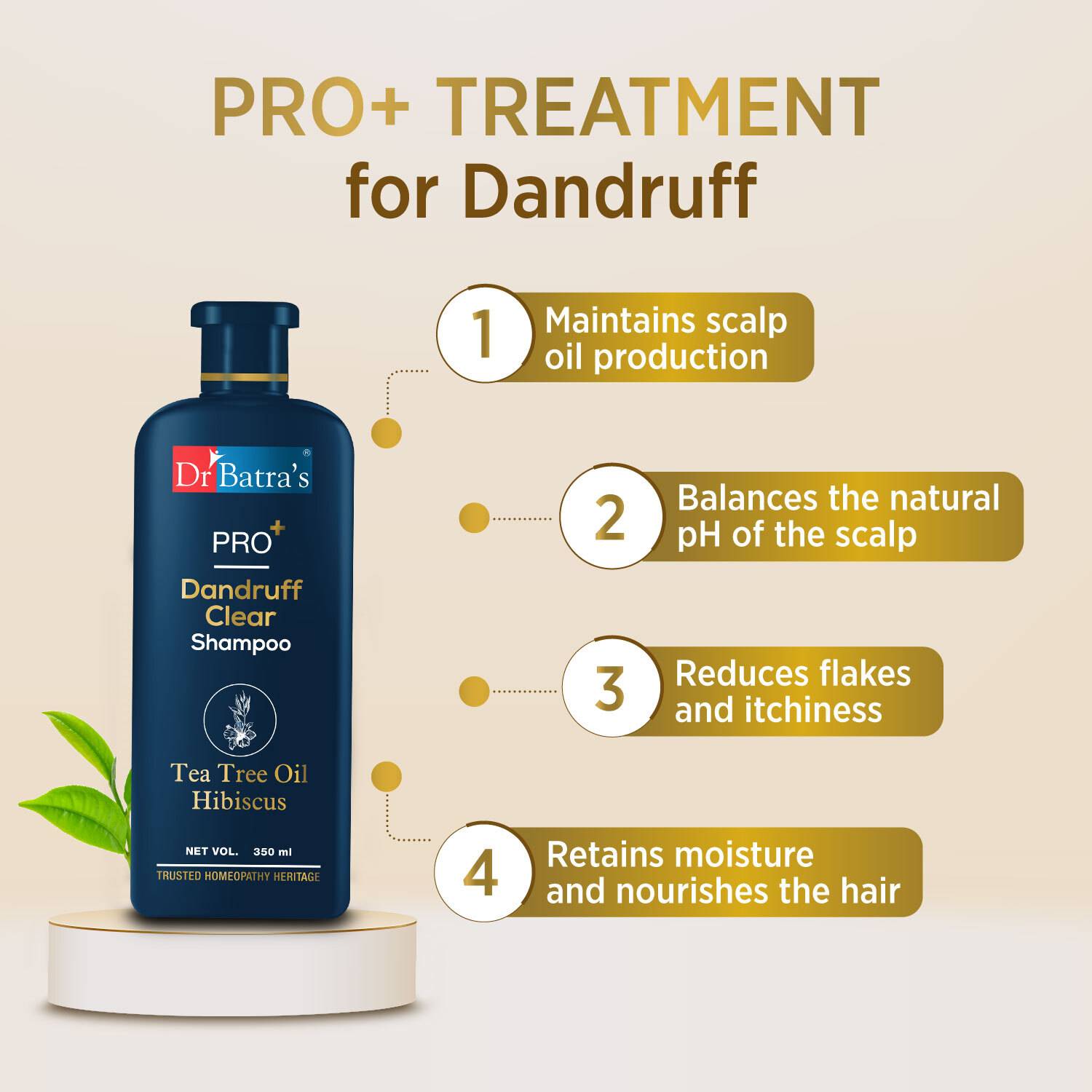 Dr Batra's PRO+ Dandruff Clear Shampoo 350ml - Image 4