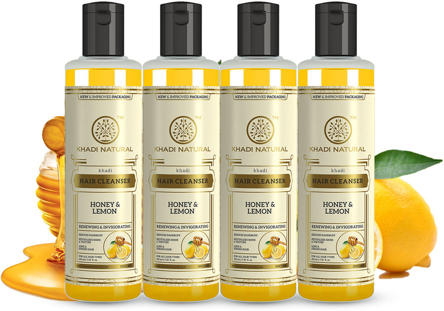 Image of KHADI NATURAL Herbal Honey & Lemon Cleanser /Shampoo (Pack of 4)