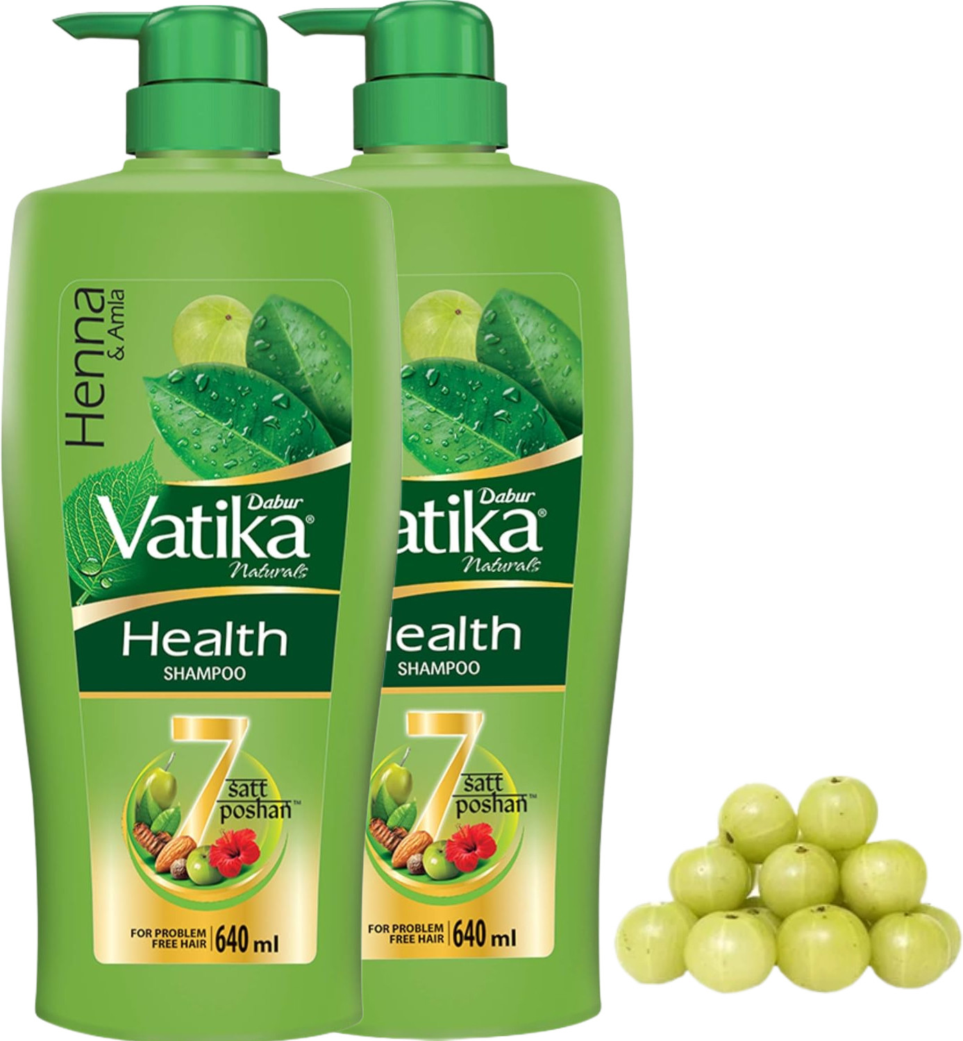 Image of DABUR VATIKA Health Shampoo, Heena & Amla Pack of 2..